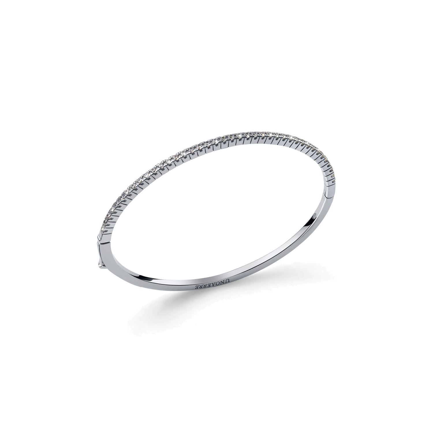 Bracciale Tennis Rigido in Argento Rodiato con Cubic Zirconia Bianchi Unoaerre