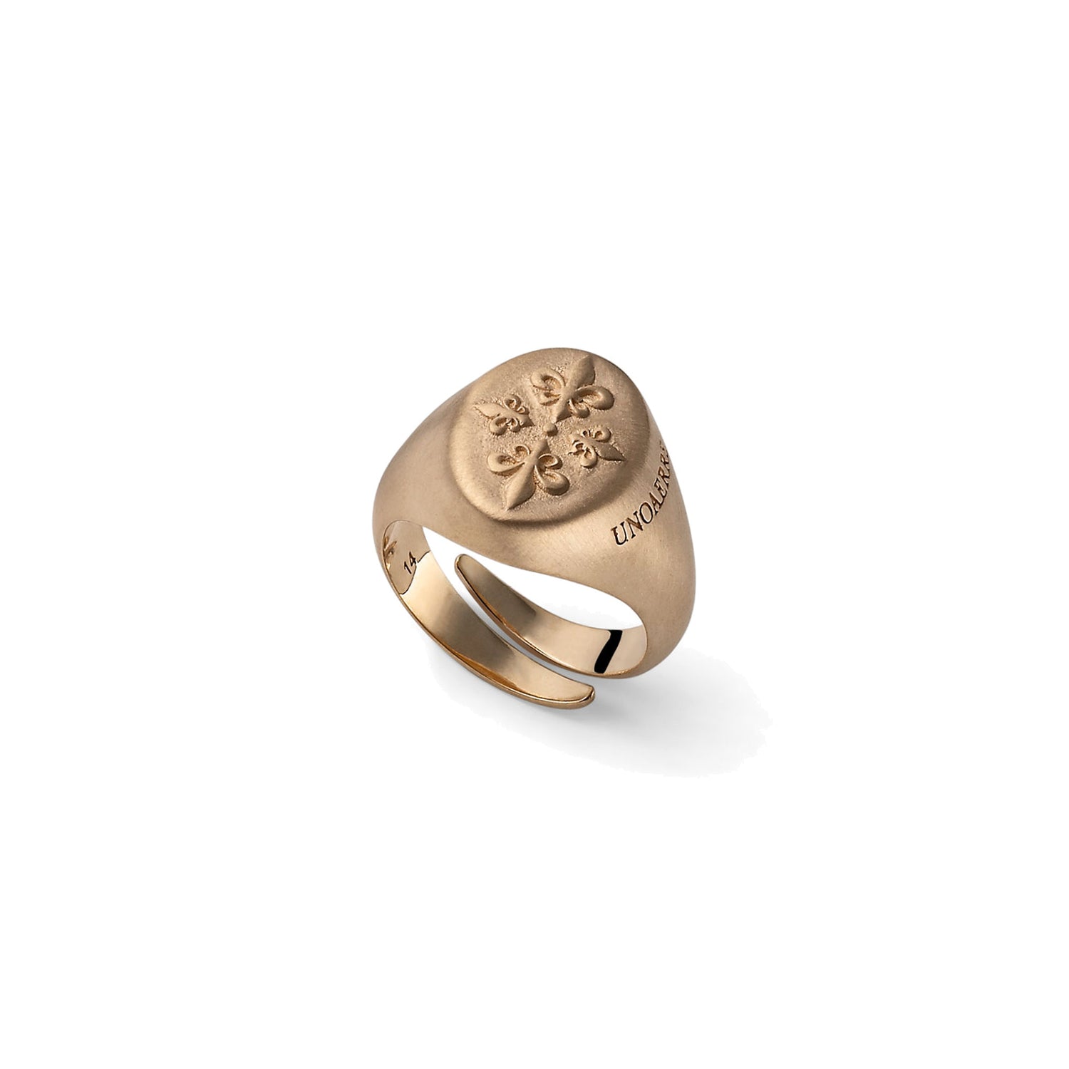 Anello Sigillo Chevalier in Argento con Gigli Fiorentini in Rilievo Unoaerre