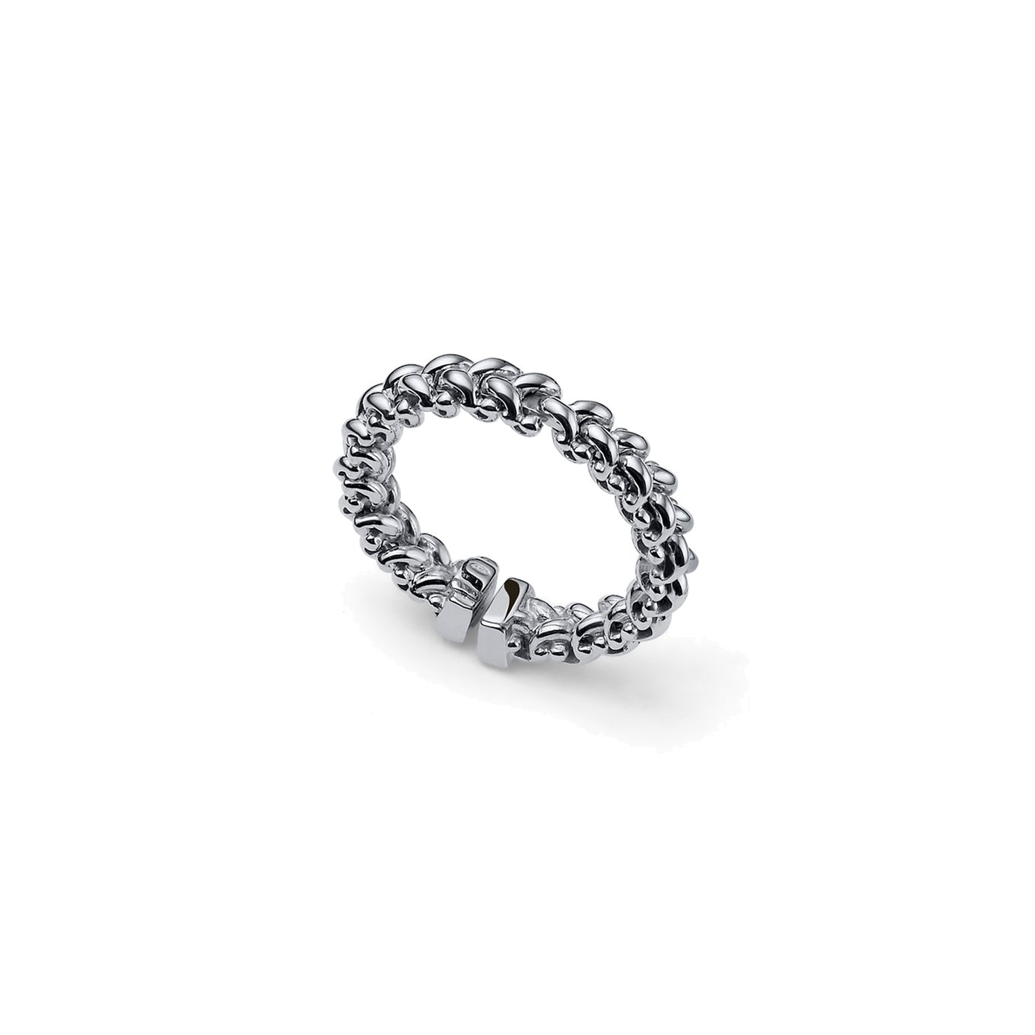 Anello Aperto in Maglia Chicco di Riso in Argento Unoaerre