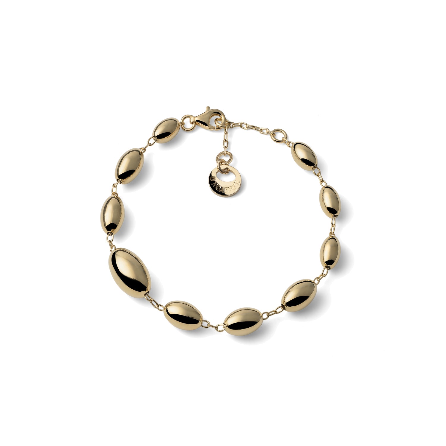 Bracciale a Navette Bombate con Pendente Logo Unoaerre