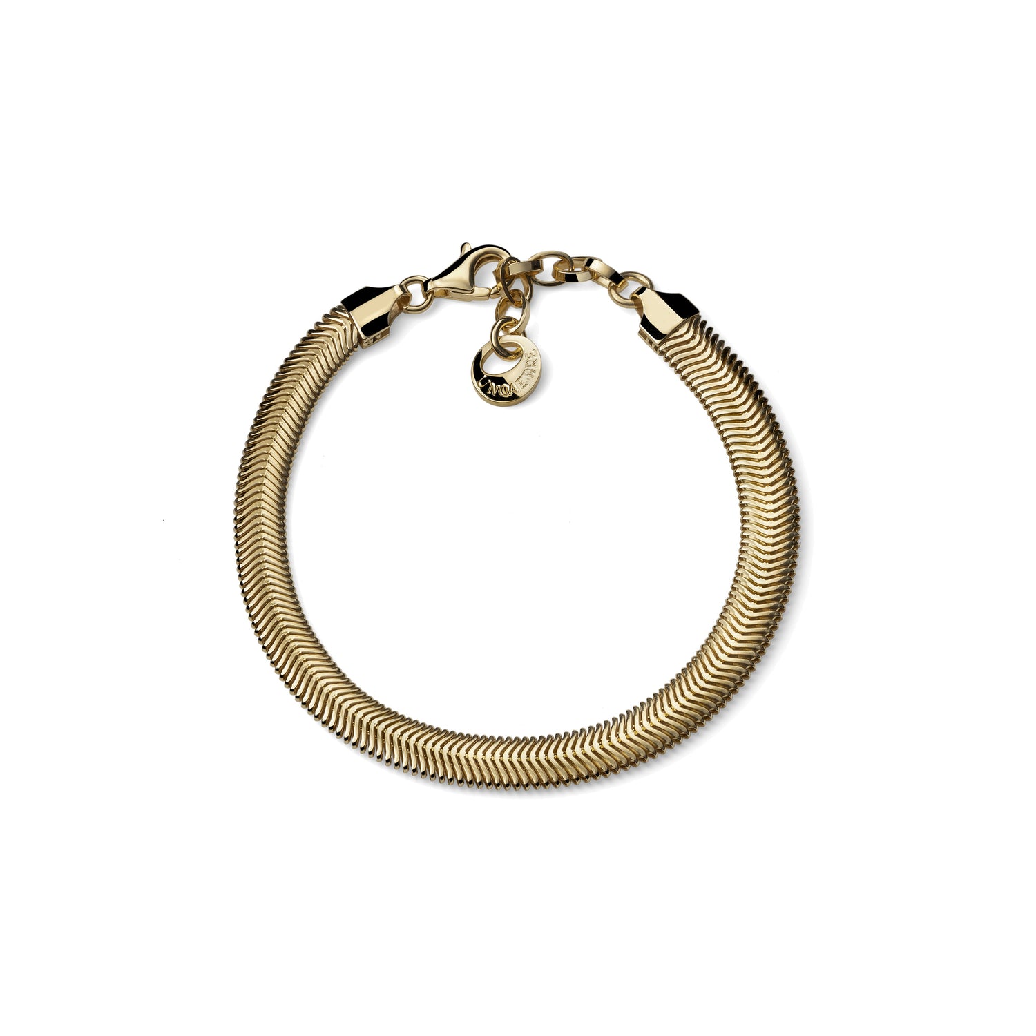 Bracciale a Maglia Snake Piatta Larga Unoaerre