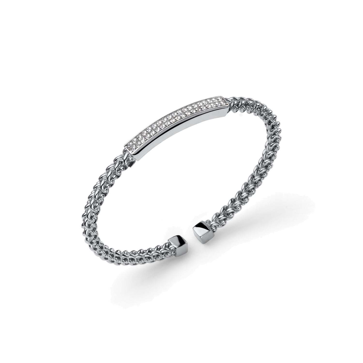 Bracciale Rigido a Spirale a Corda con Zircone Unoaerre
