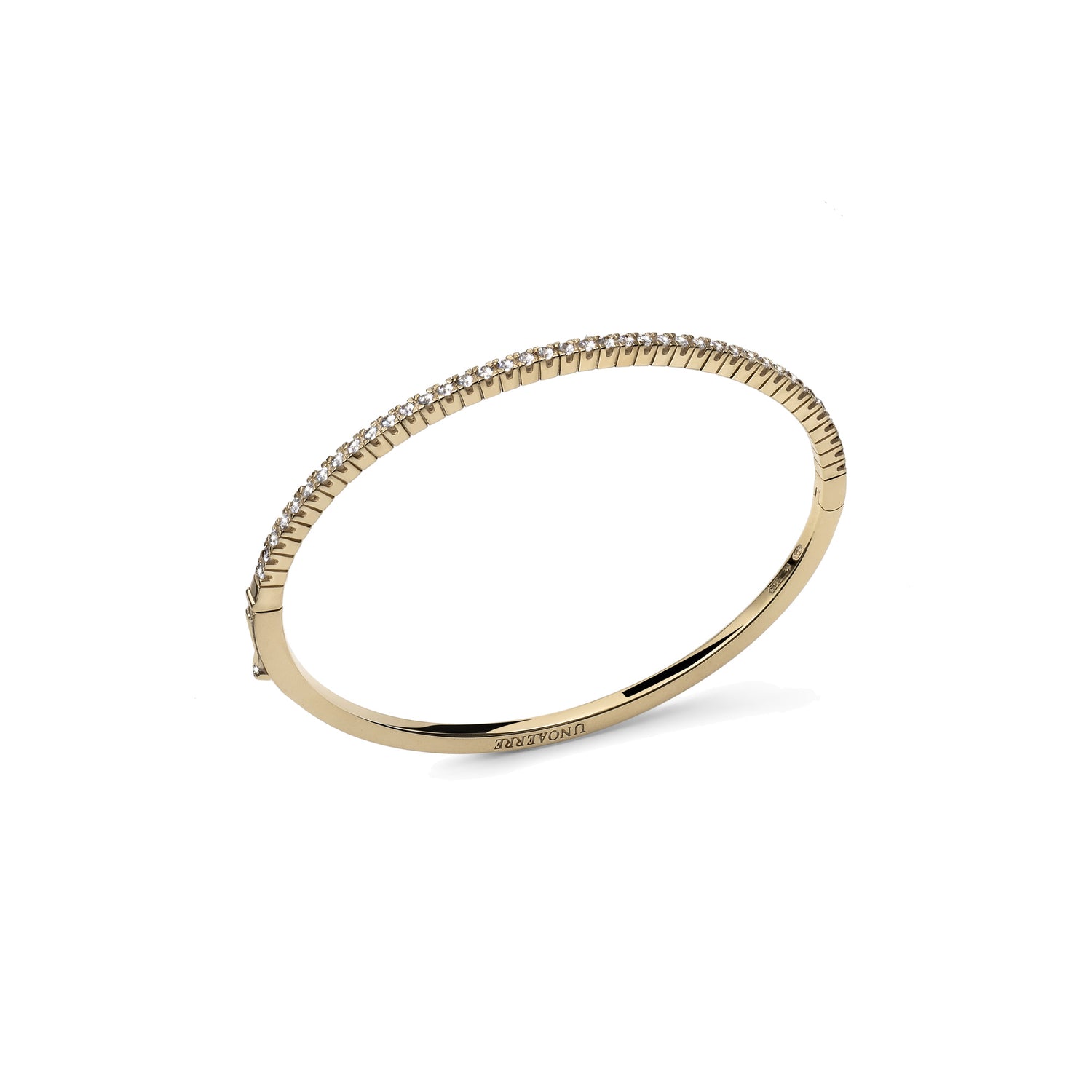 Bracciale Tennis Rigido in Argento Rodiato con Cubic Zirconia Bianchi Unoaerre