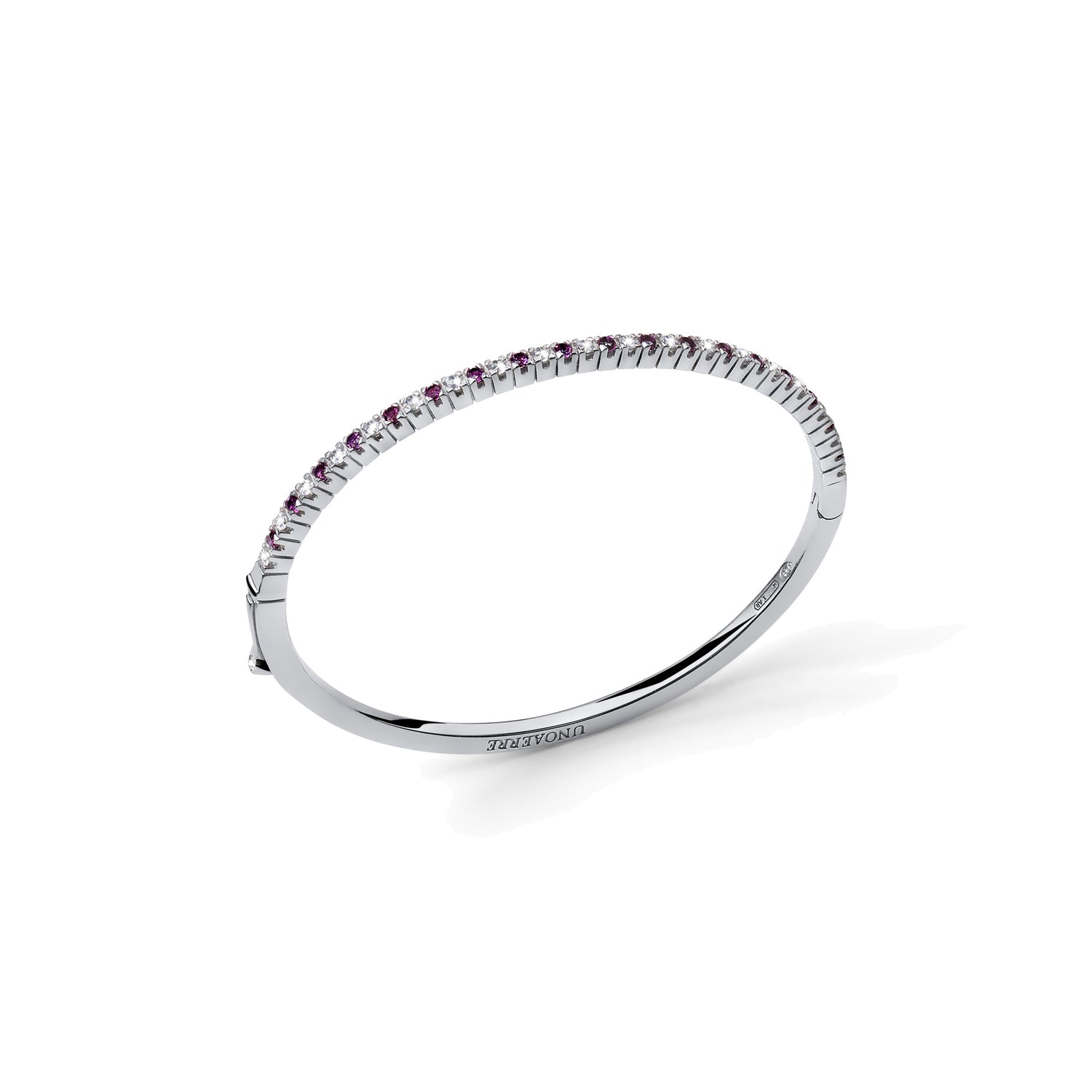 Bracciale Rigido Bangle Sottile con Zirconi Unoaerre