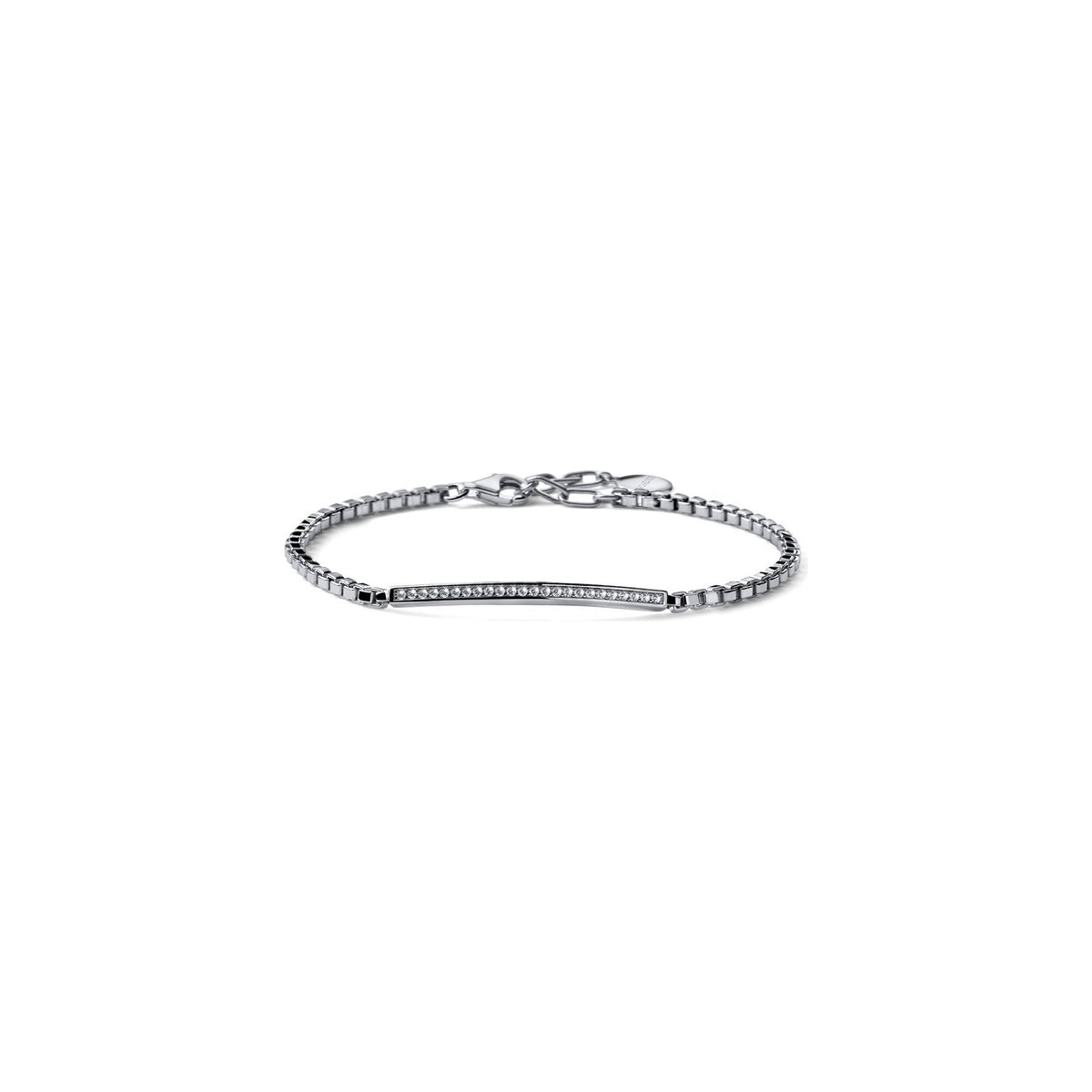 Pulsera con Barra Pavé en Plata Unoaerre