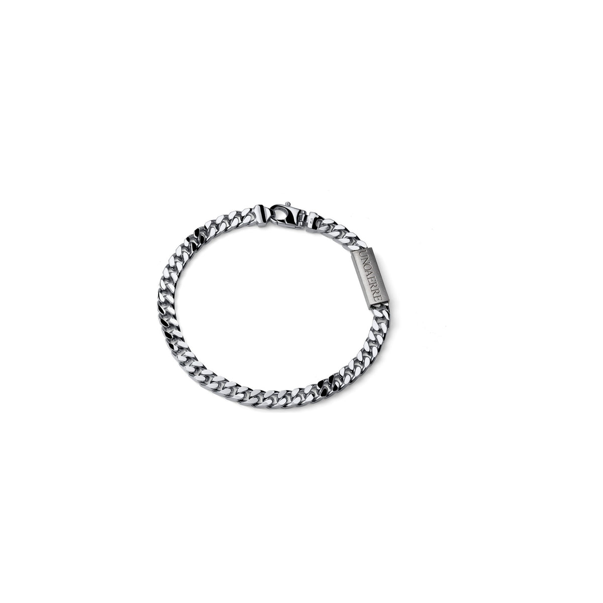Pulsera de cadena barbada de plata Unoaerre