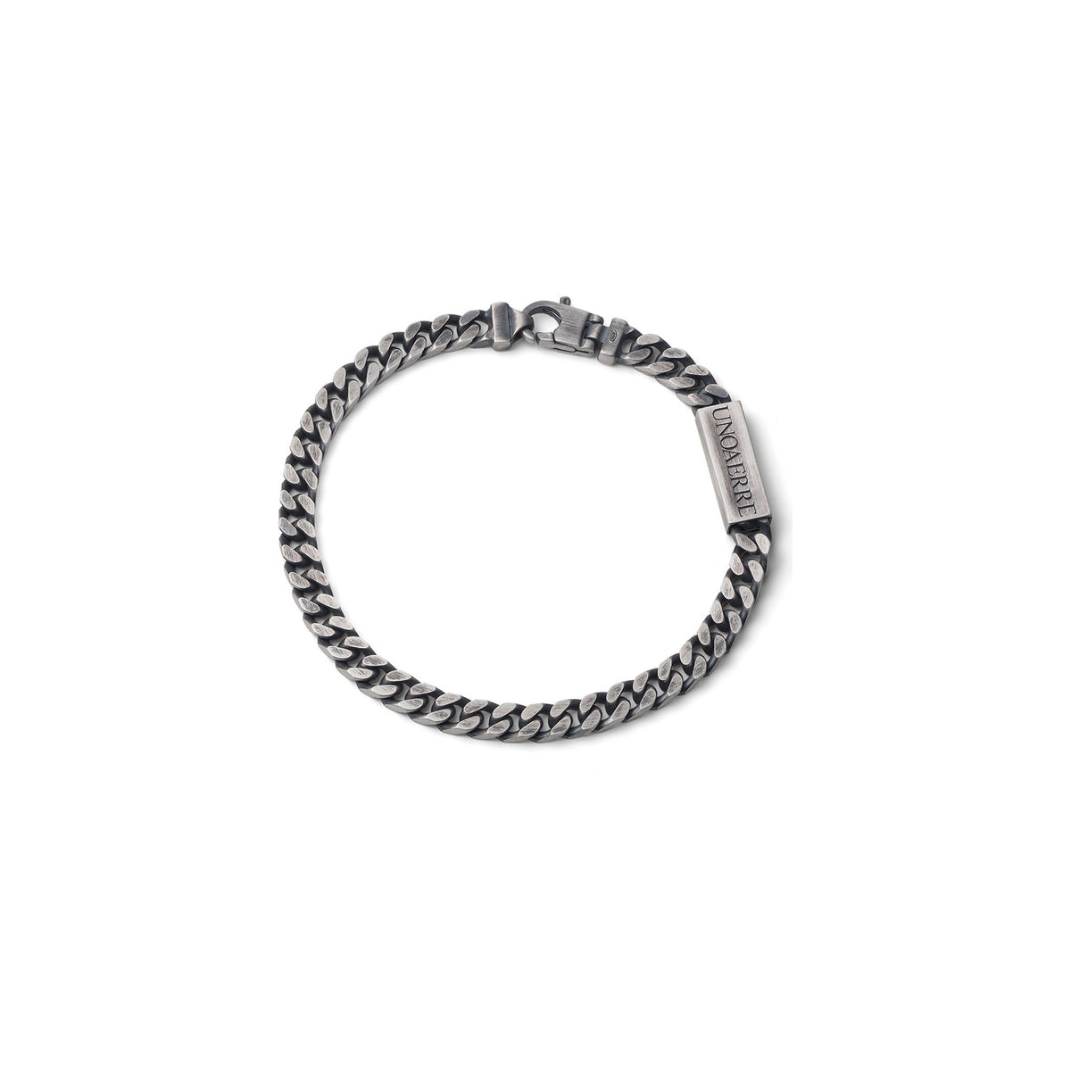 Pulsera de cadena barbada en plata bruñida Unoaerre