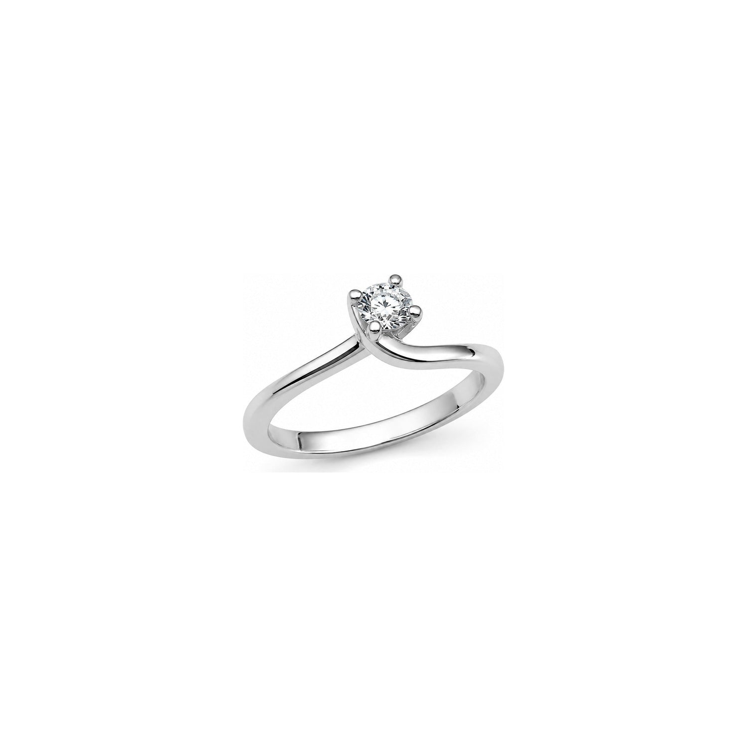 Anello Oro Bianco Diamante Naturale 0.28ct