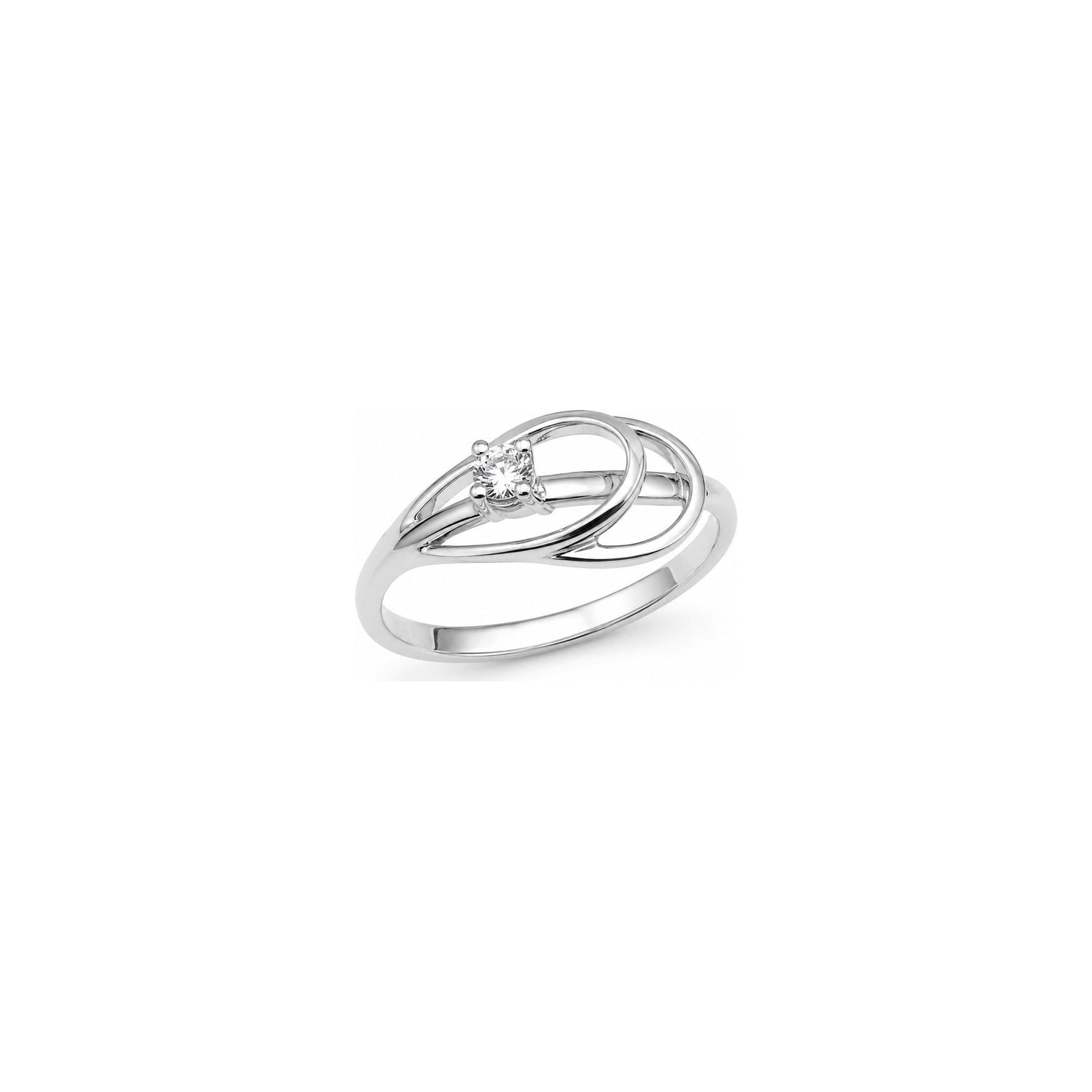 Anello Oro Bianco Diamante Naturale 0.03ct
