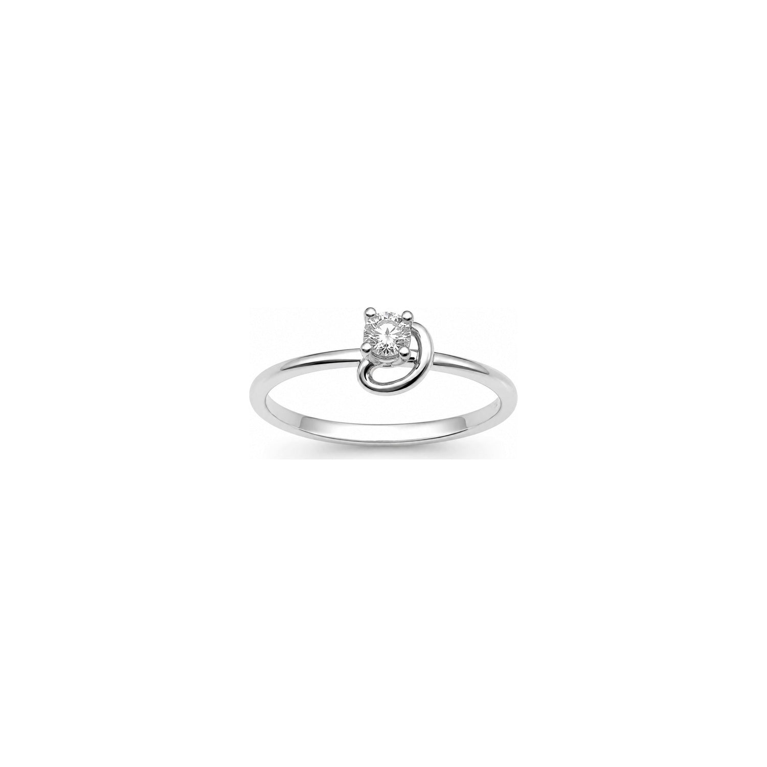 Anello Oro Bianco Diamante Naturale 0.07ct