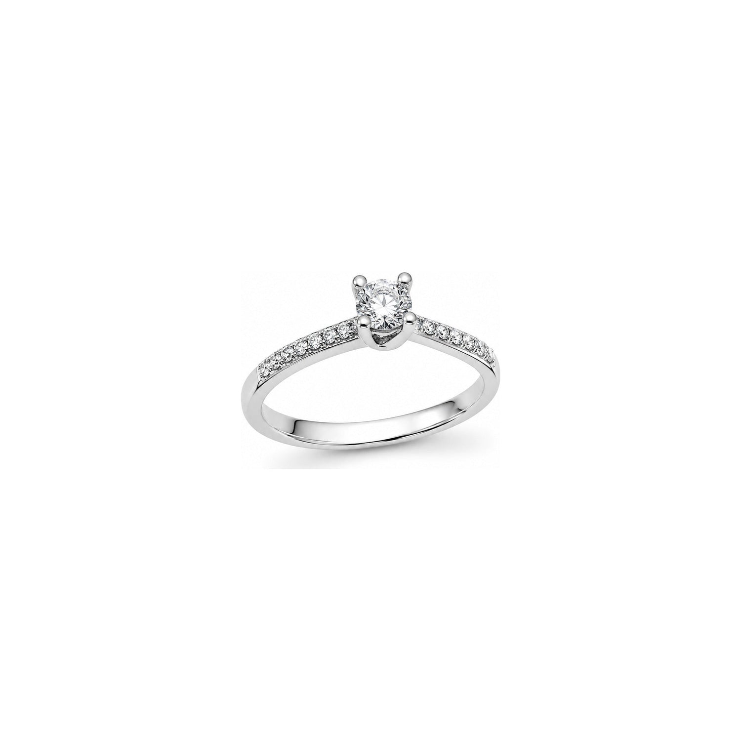 Anello Oro Bianco Diamante Naturale 0.31ct