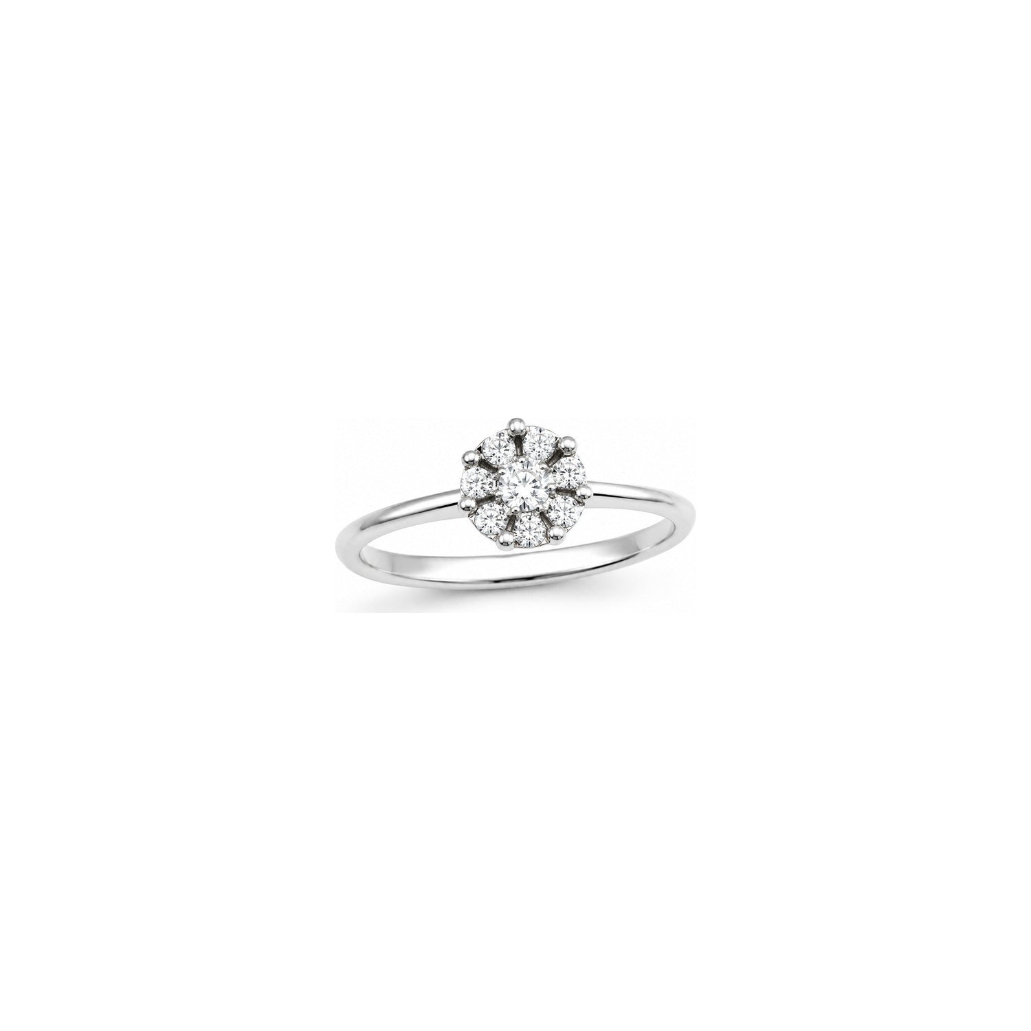 Anello Oro Bianco Diamante Naturale 0.42ct