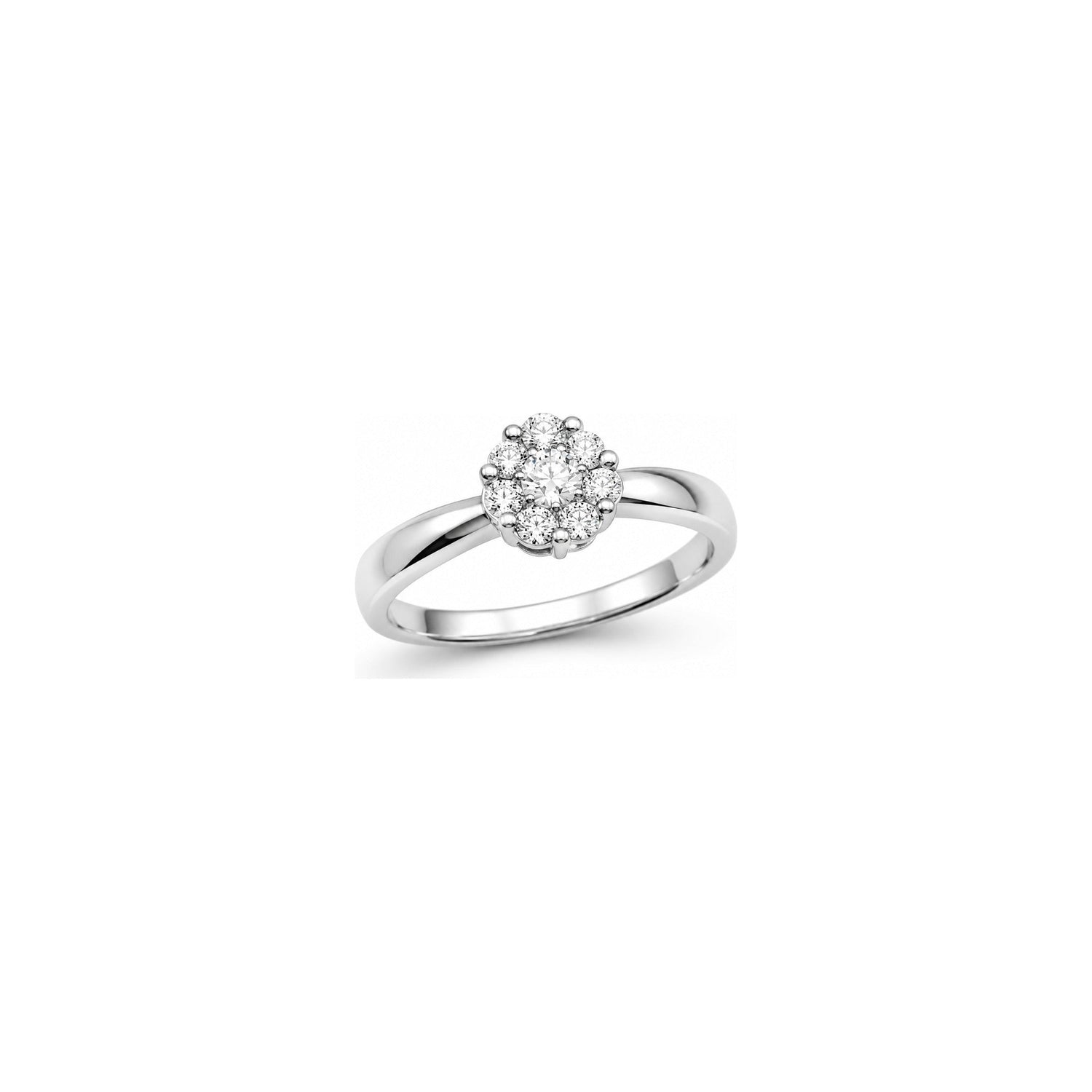 Anello Oro Bianco Diamante Naturale 0.23ct