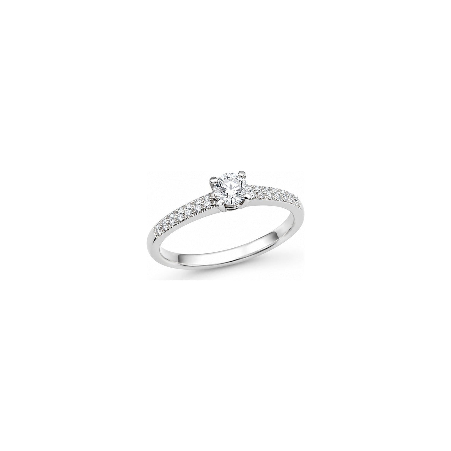 Anello Oro Bianco Diamante Naturale 0.27ct
