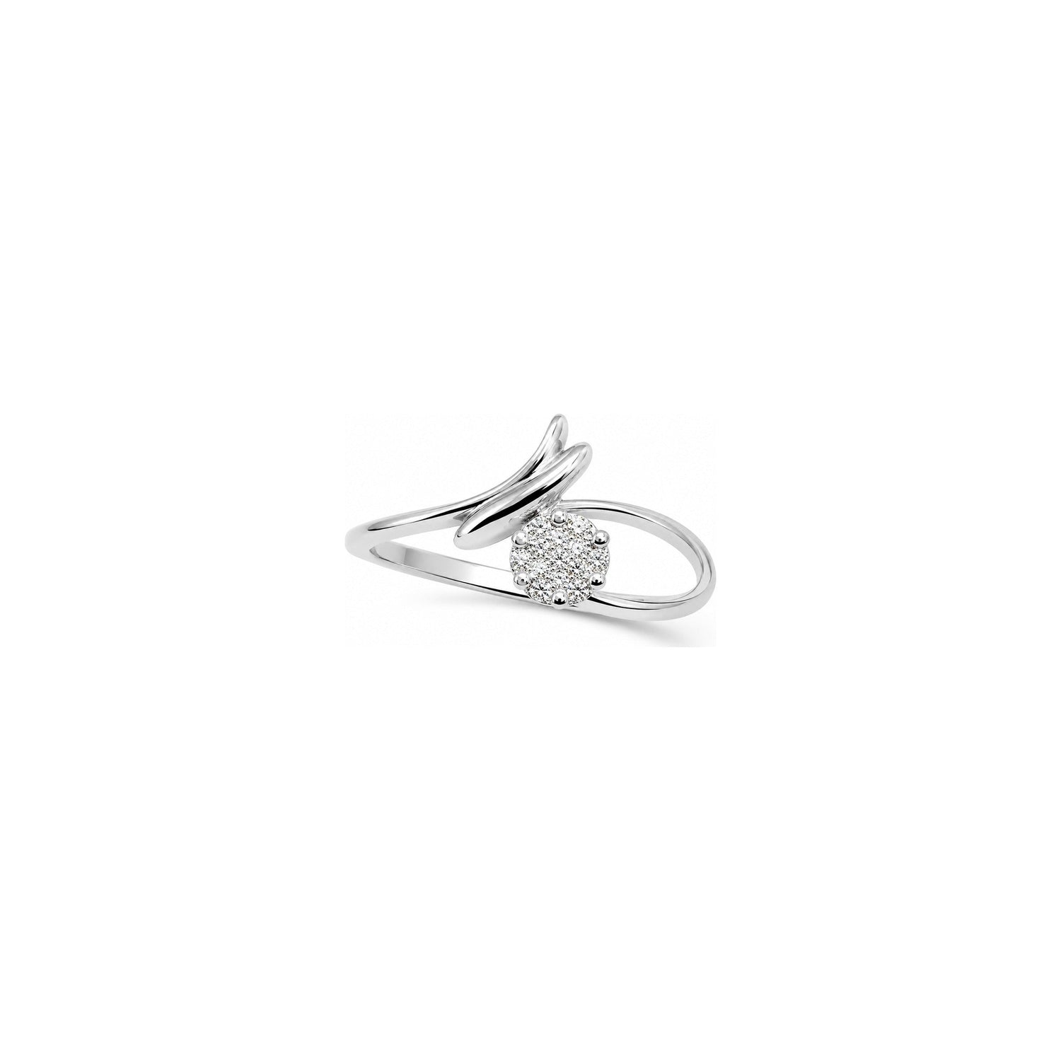 Anello Oro Bianco Diamante Naturale 0.21ct