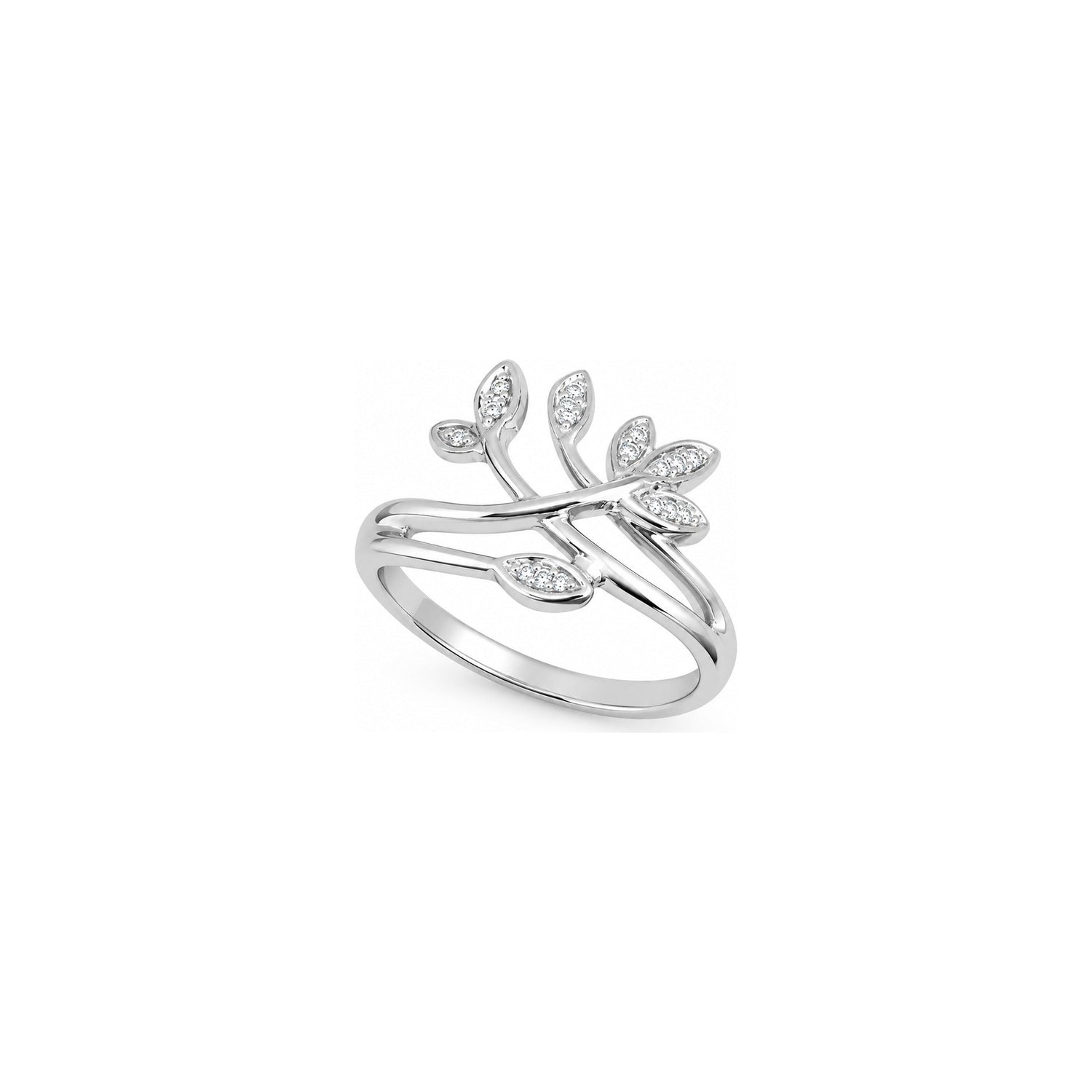 Anello Oro Bianco Diamante Naturale 0.04ct