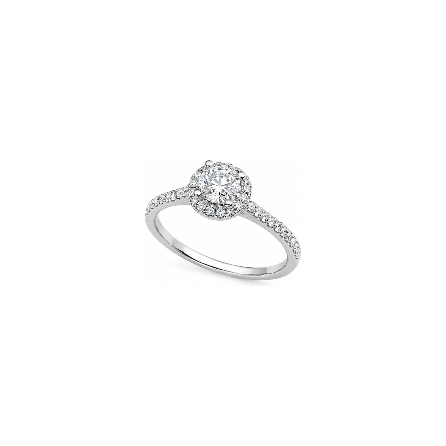 Anello Oro Bianco Diamante Naturale 0.30ct