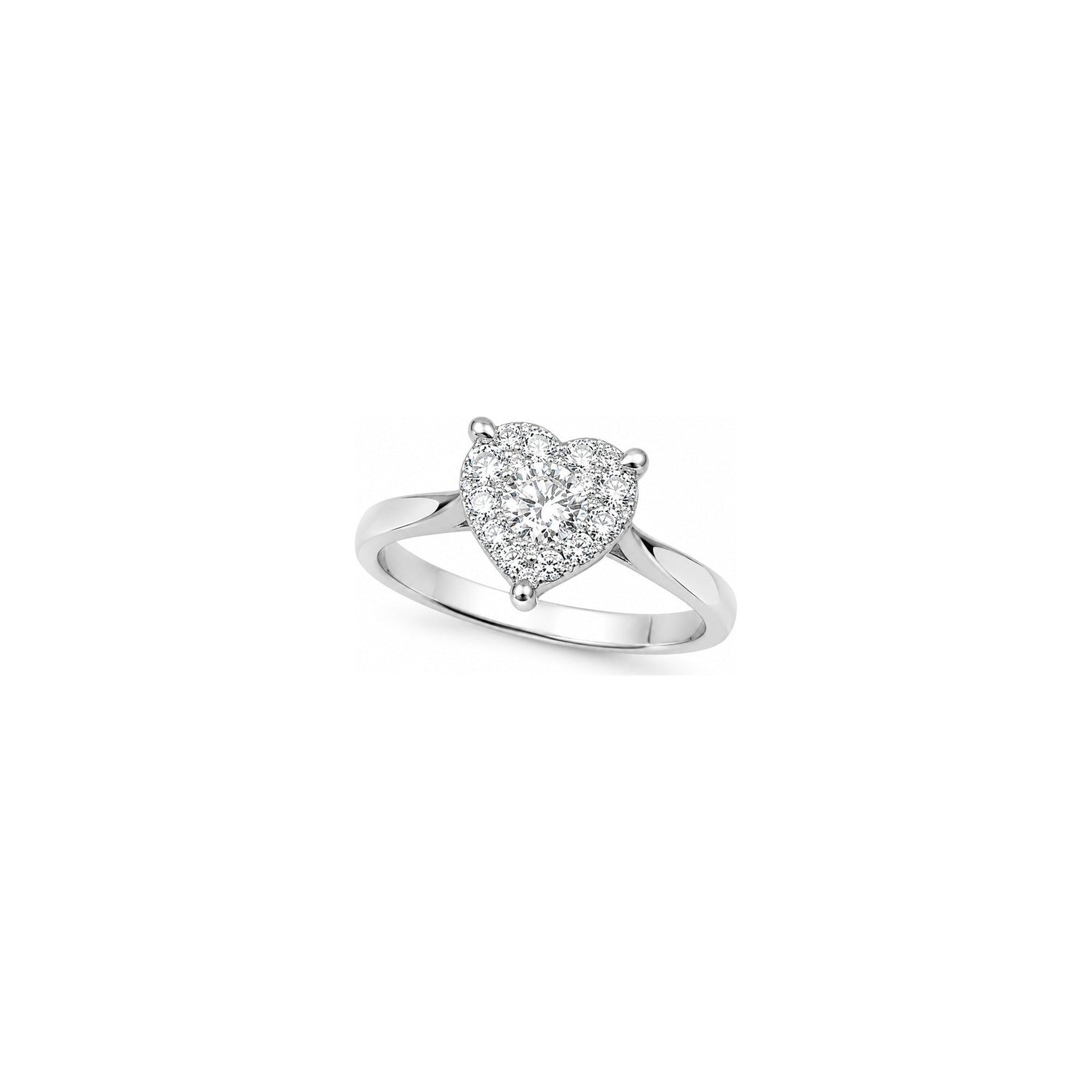 Anello Oro Bianco Diamante Naturale 0.43ct