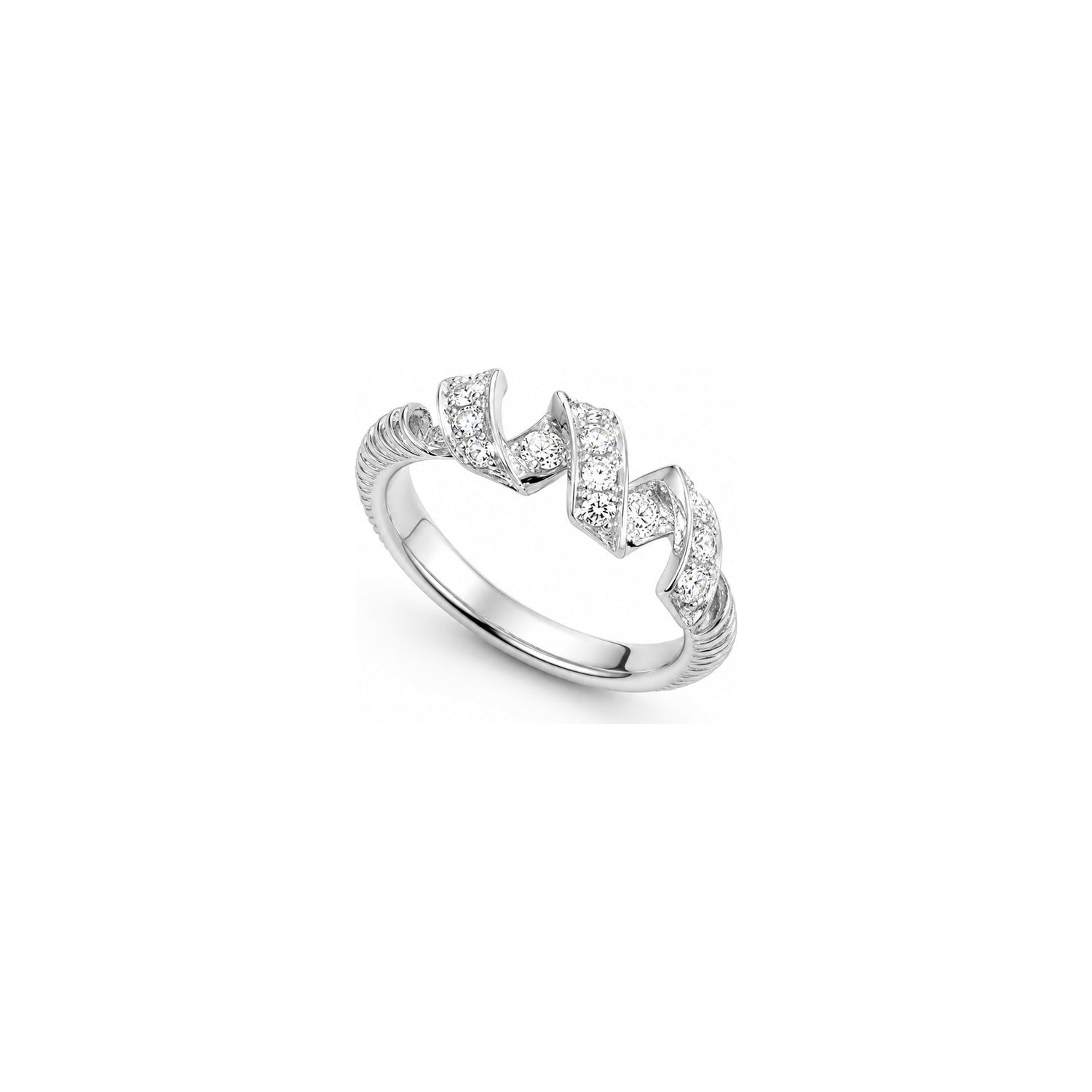 Anello Oro Bianco Diamante Naturale 0.13ct