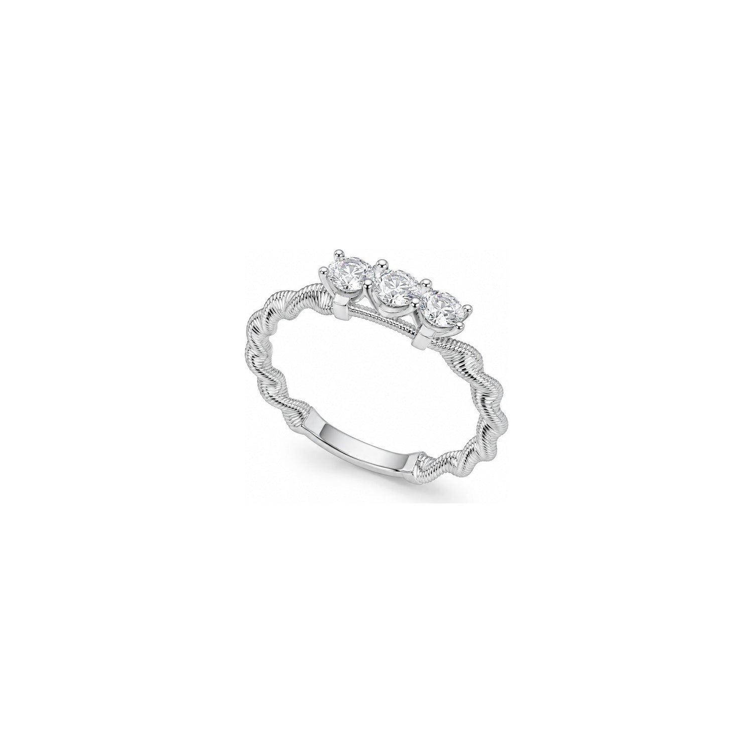Anello Oro Bianco Diamante Naturale 0.51ct