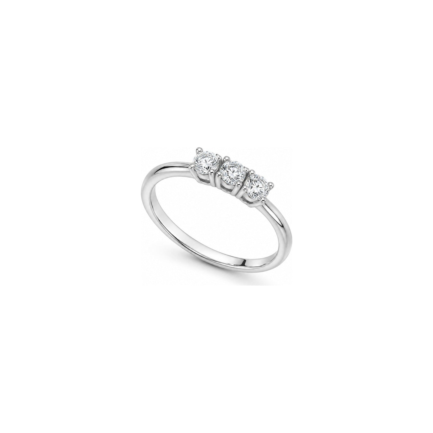 Anello Oro Bianco Diamante Naturale 0.12ct