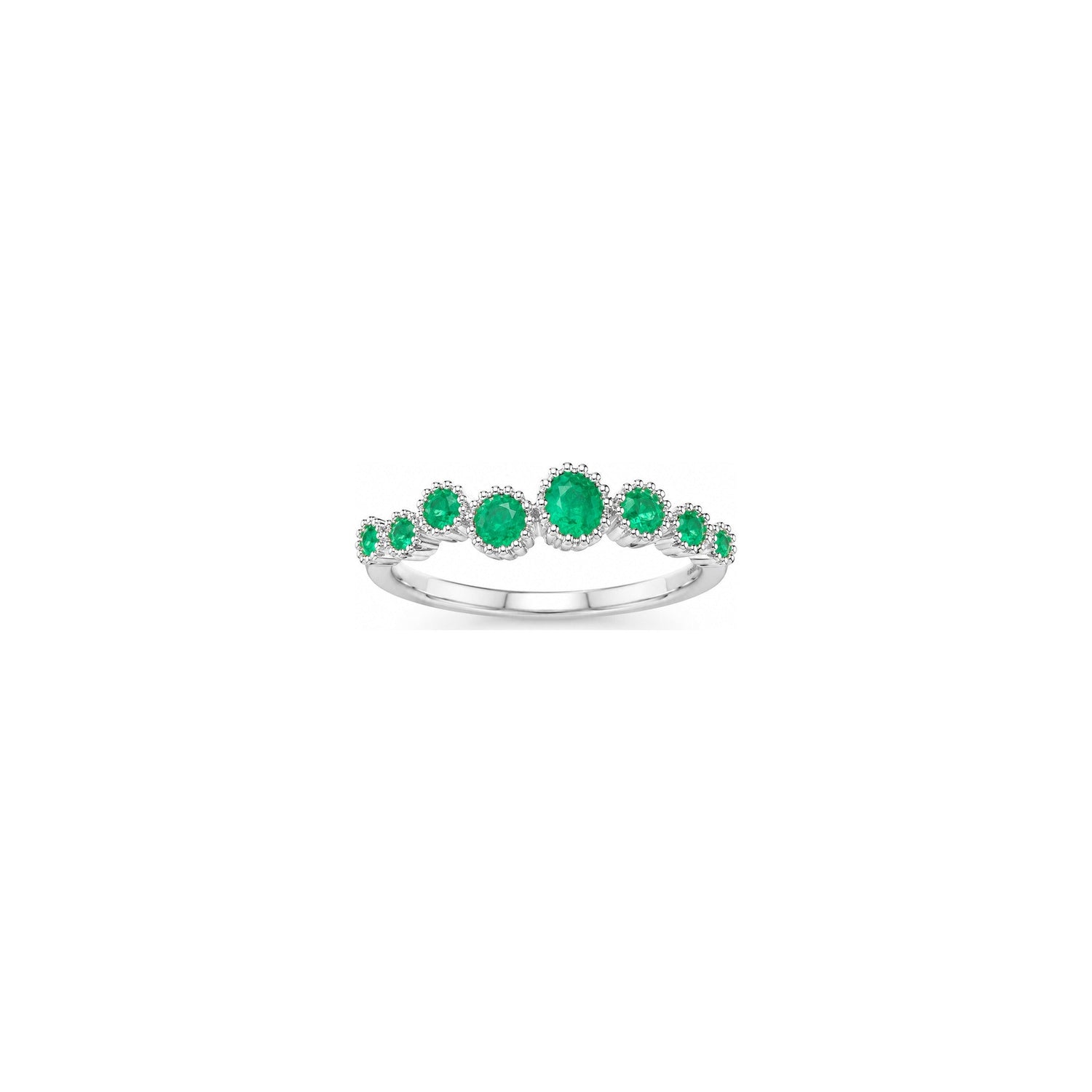 Anello Oro Bianco Smeraldo Naturale 0.15ct
