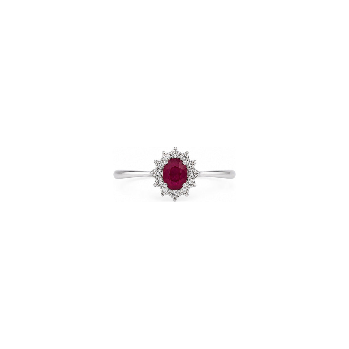 Anello Oro Bianco Rubino Naturale 0.61ct