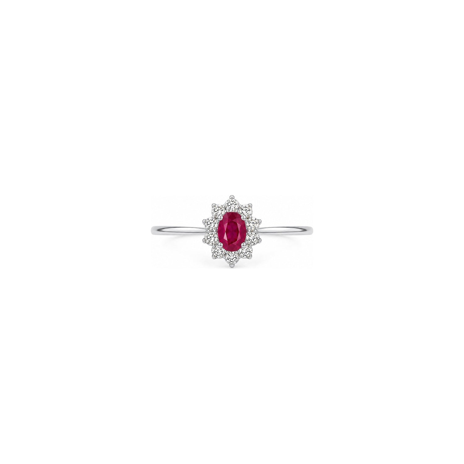 Anello Oro Bianco Rubino Naturale 1.20 ct