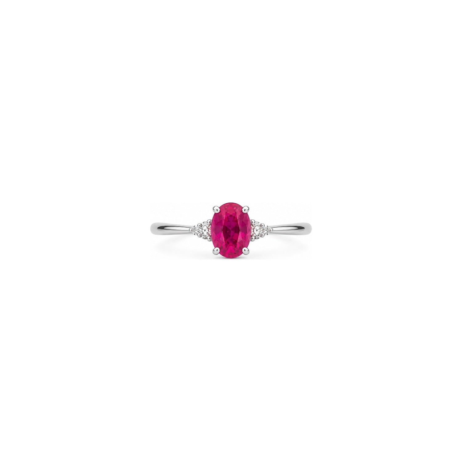 Anello Oro Bianco Rubino Naturale 1.03 ct