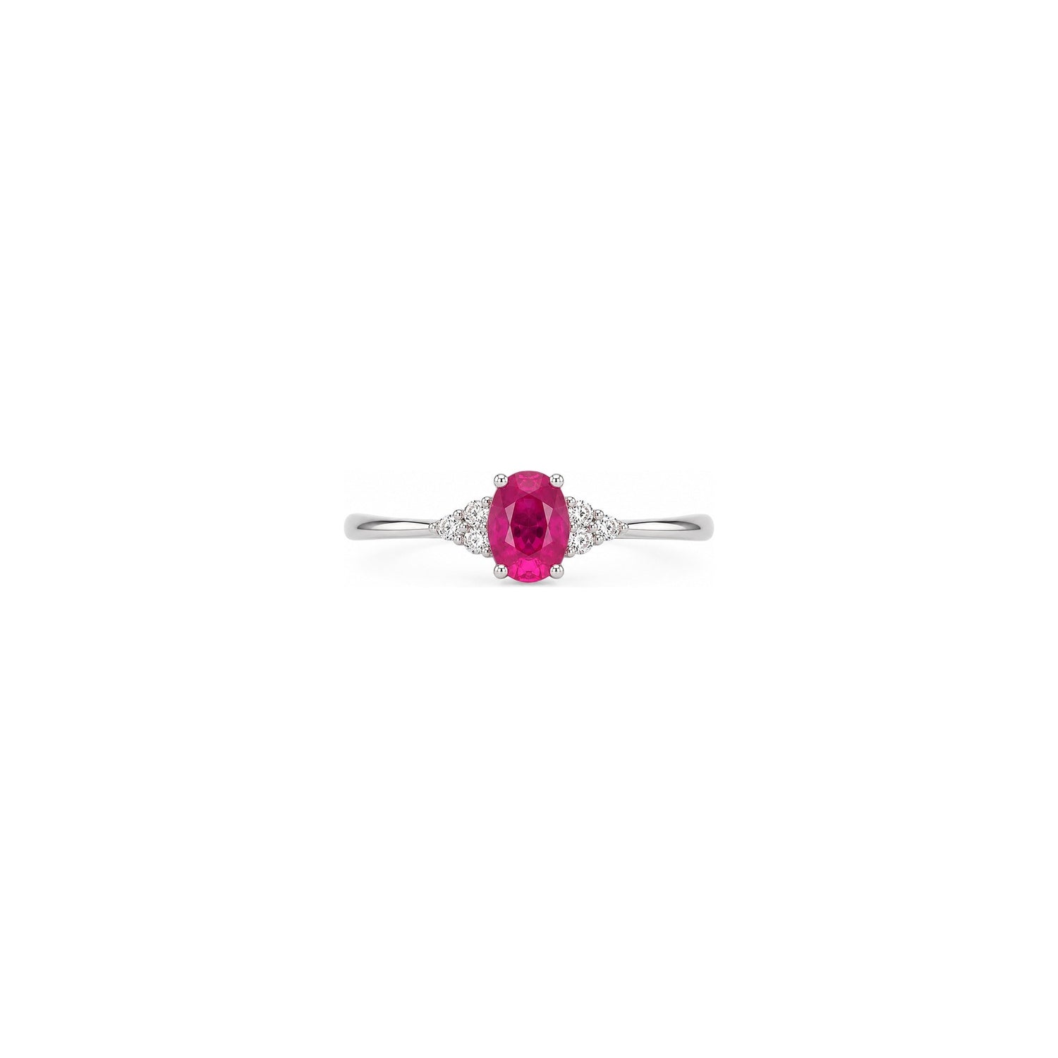 Anello Oro Bianco Rubino Naturale 0.03ct