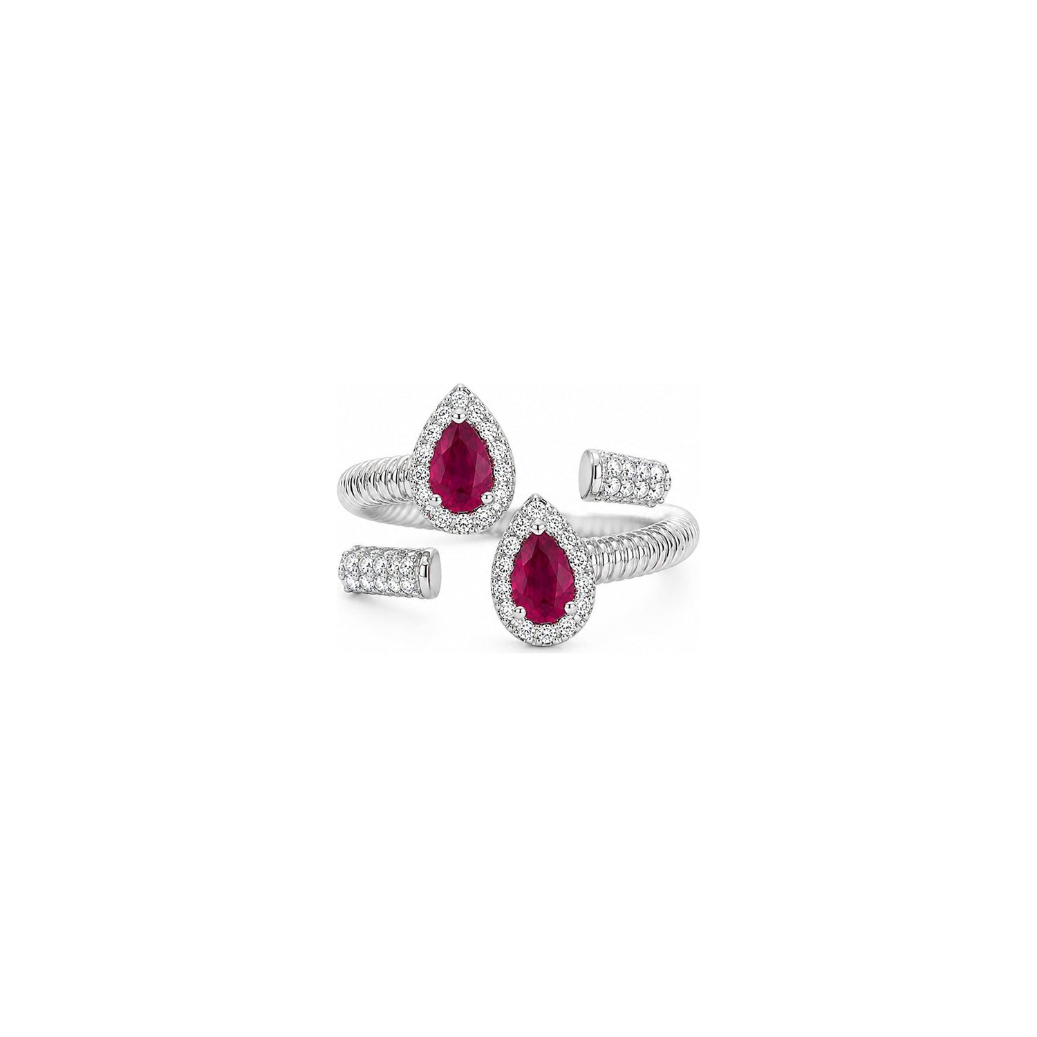 Anello Oro Bianco Rubino Naturale 0.28ct