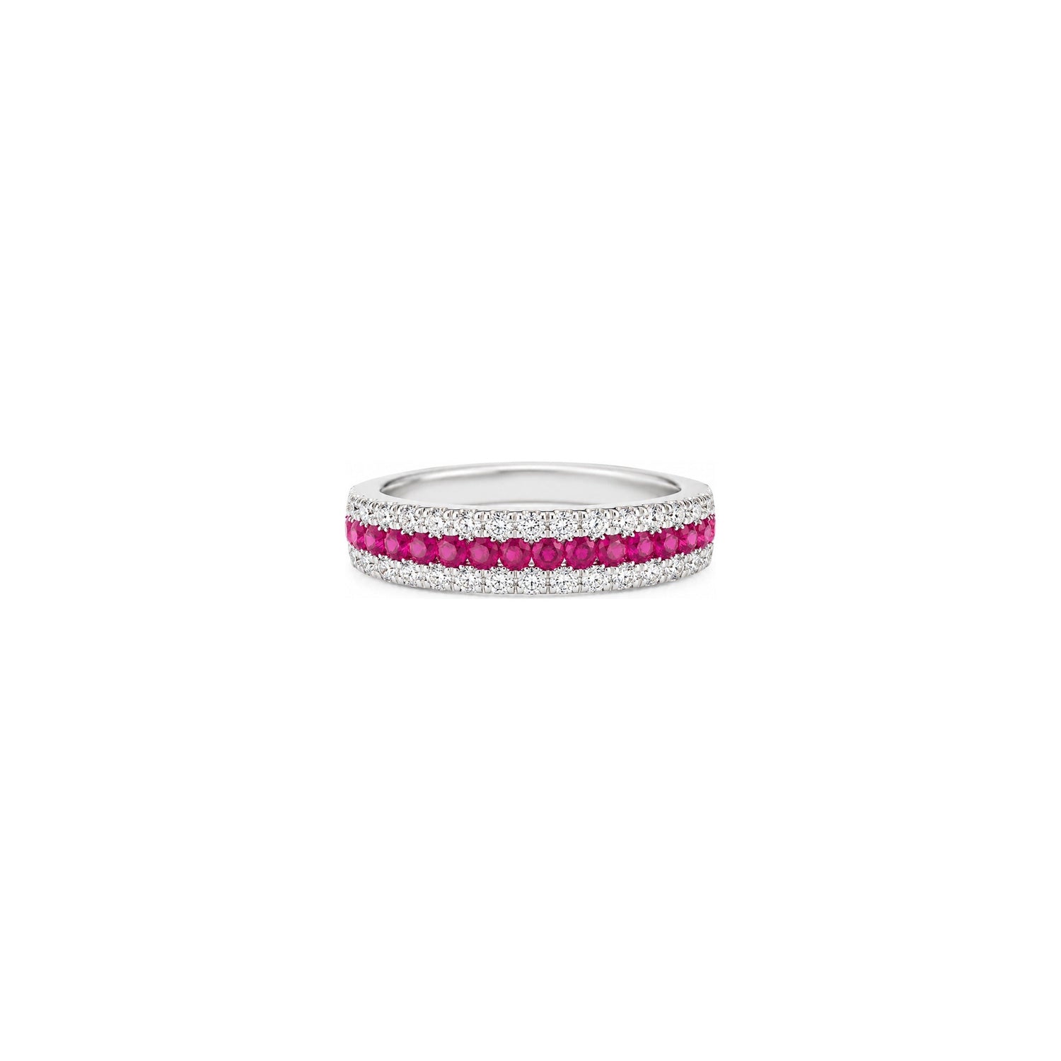 Anello Oro Bianco Rubino Naturale 0.39ct