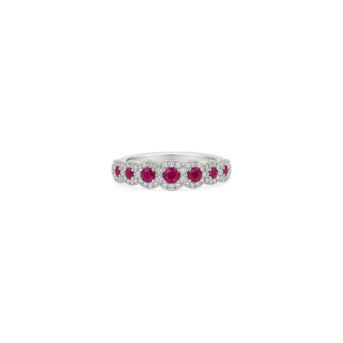 Anello Oro Bianco Rubino Naturale 0.18ct