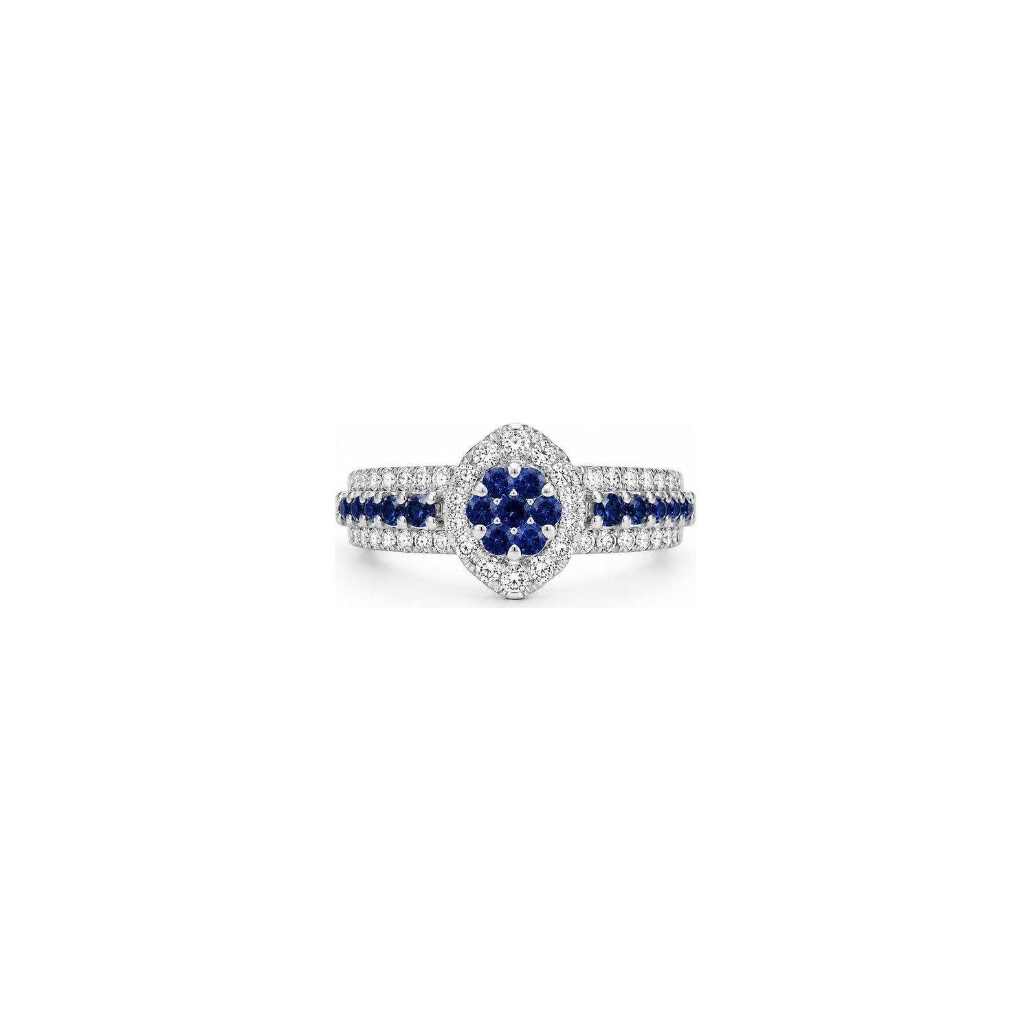 Anello Oro Bianco Zaffiro Naturale 0.28ct