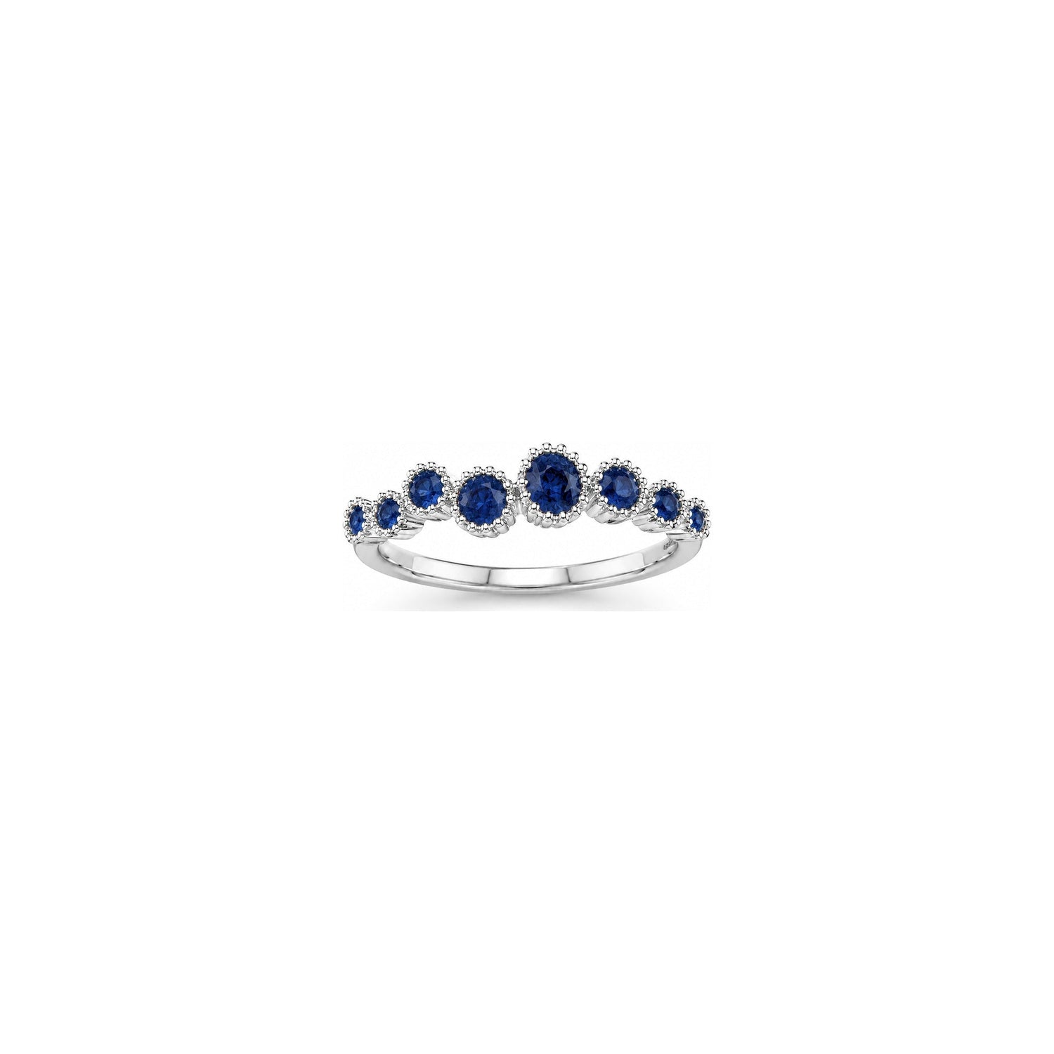 Anello Oro Bianco Zaffiro Naturale 0.54ct
