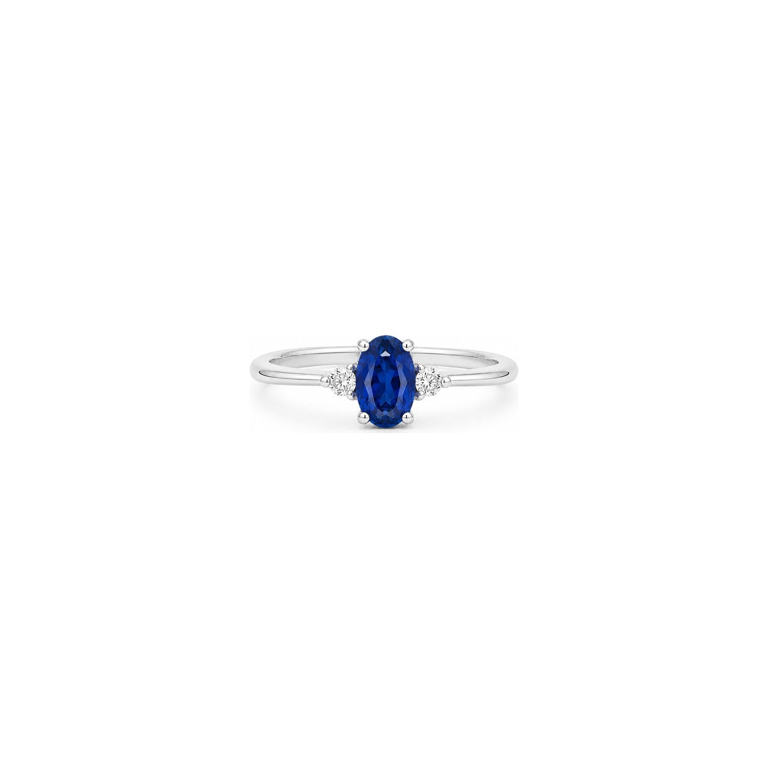 Anello Oro Bianco Zaffiro Naturale 0.03ct