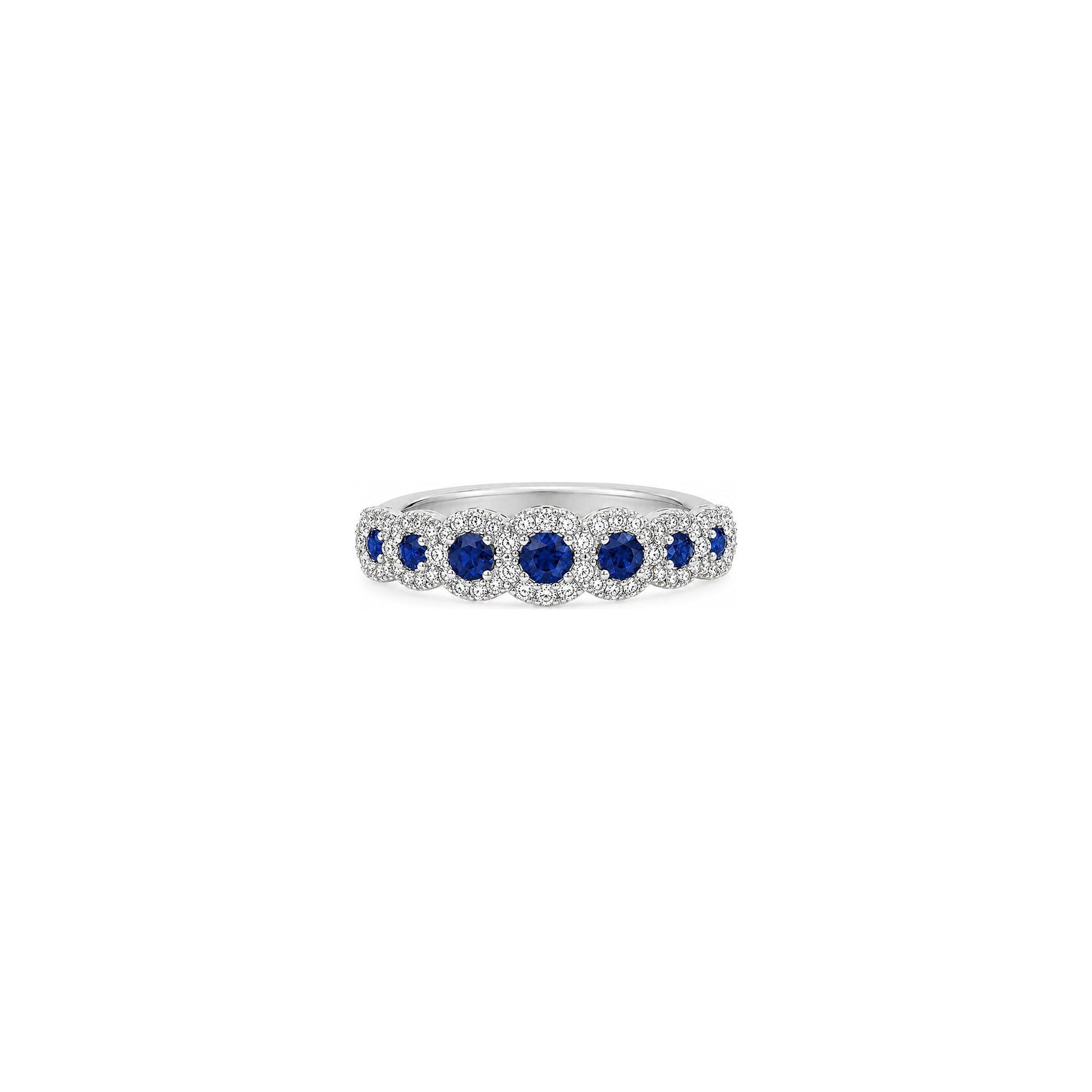 Anello Oro Bianco Zaffiro Naturale 0.18ct