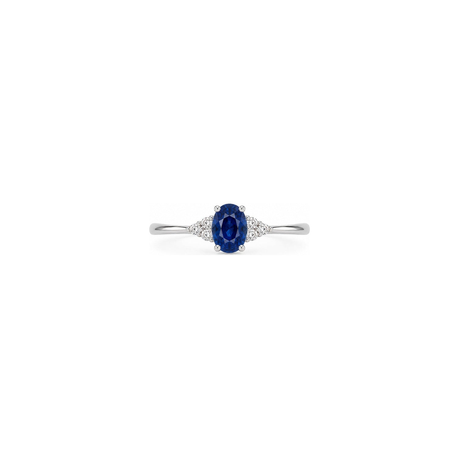 Anello Oro Bianco Zaffiro Naturale 0.09ct
