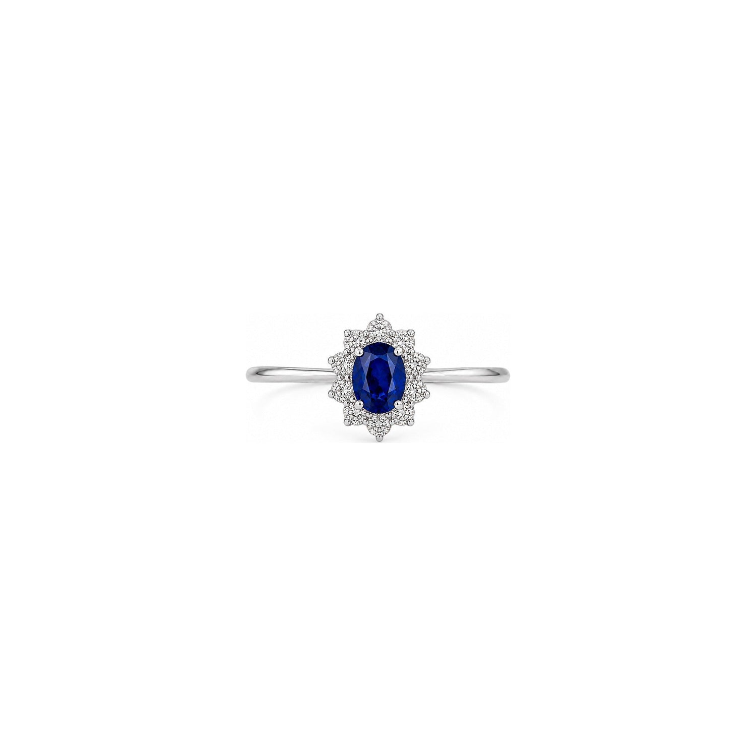 Anello Oro Bianco Zaffiro Naturale 0.11ct