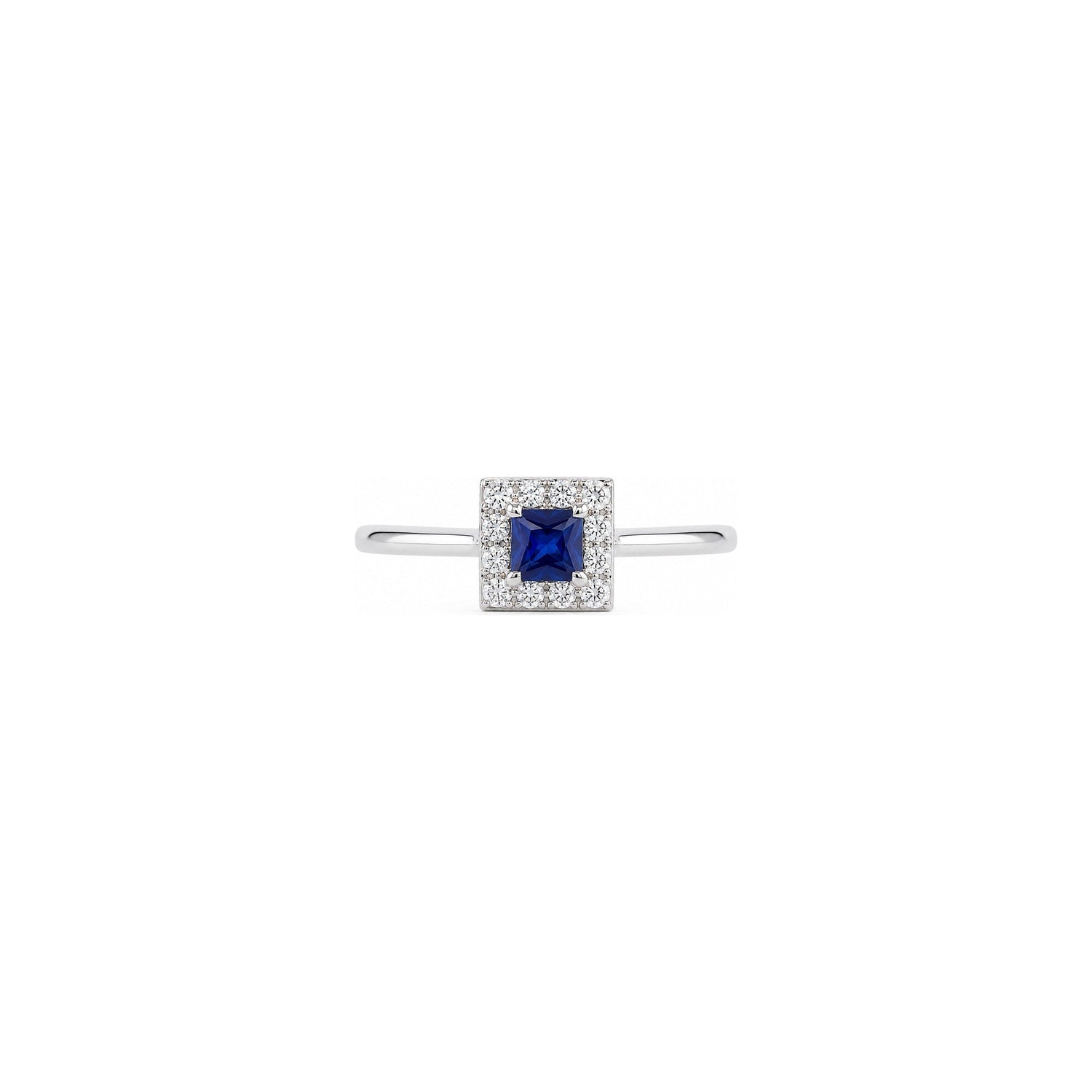 Anello Oro Bianco Zaffiro Naturale 0.15ct