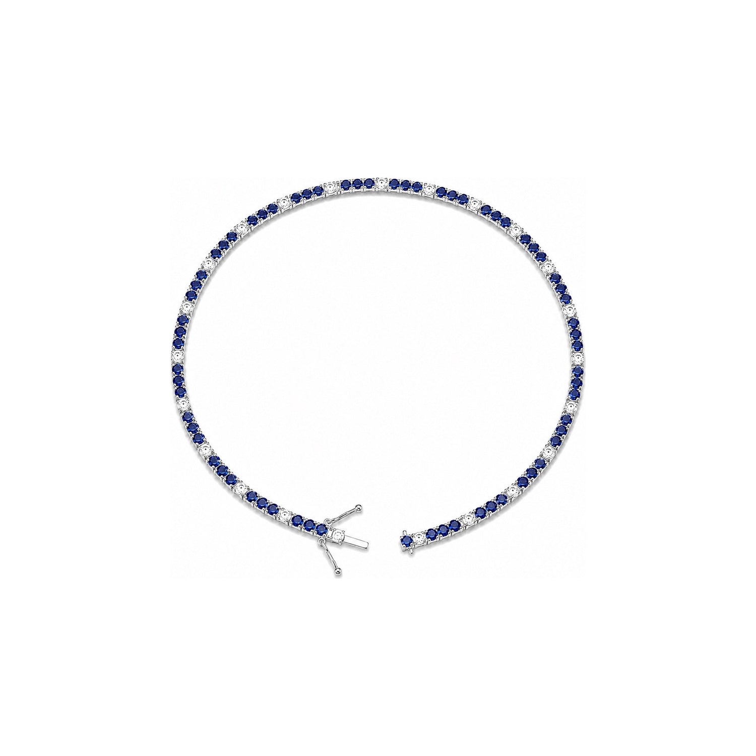 Bracciale Oro Bianco Zaffiro Naturale 0.36ct
