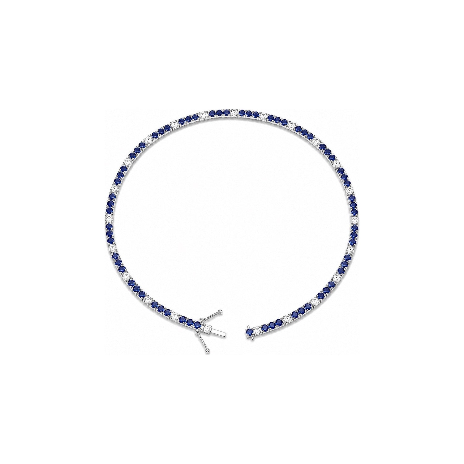 Bracciale Oro Bianco Zaffiro Naturale 0.24ct