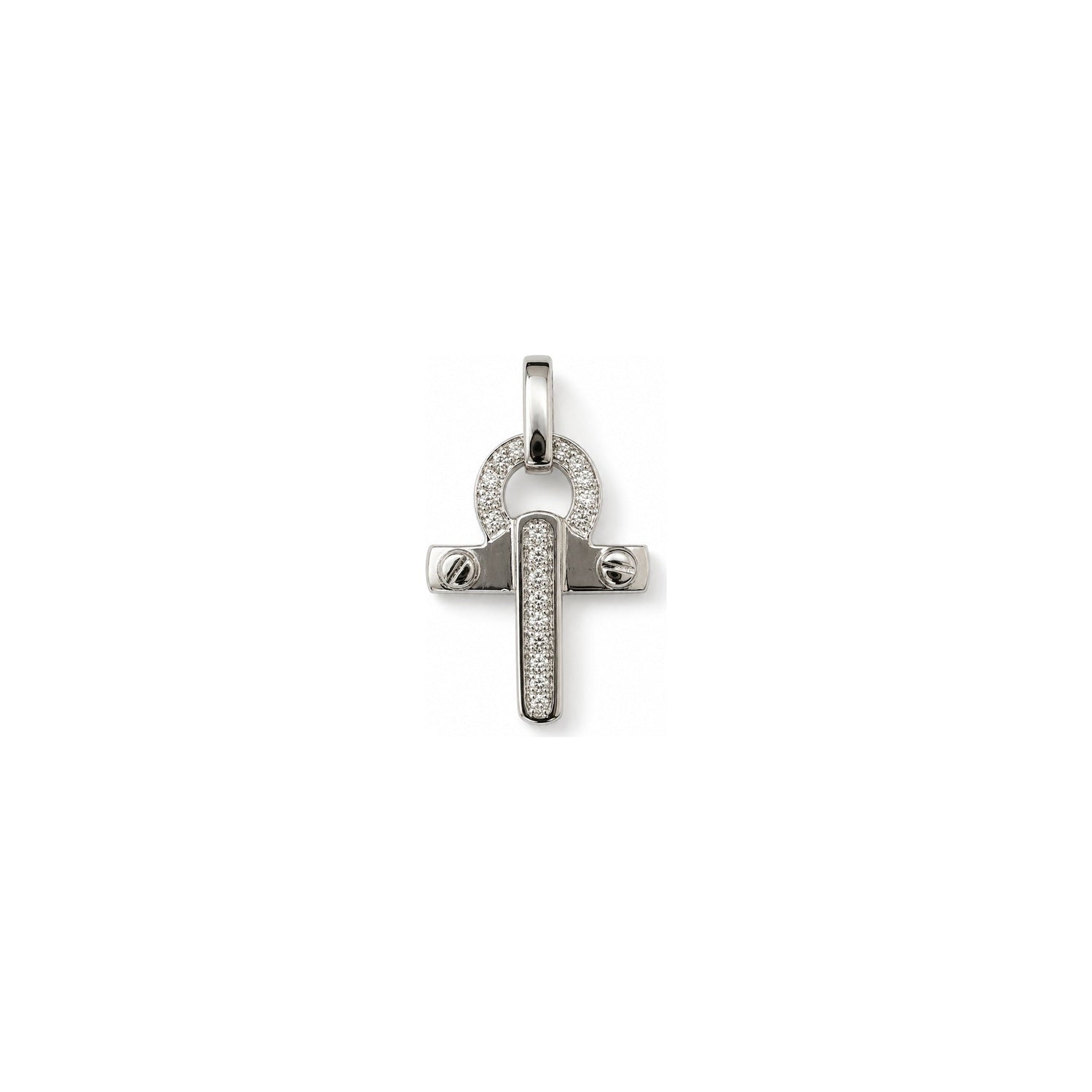 Ciondolo Oro Bianco Diamante Naturale 0.16ct