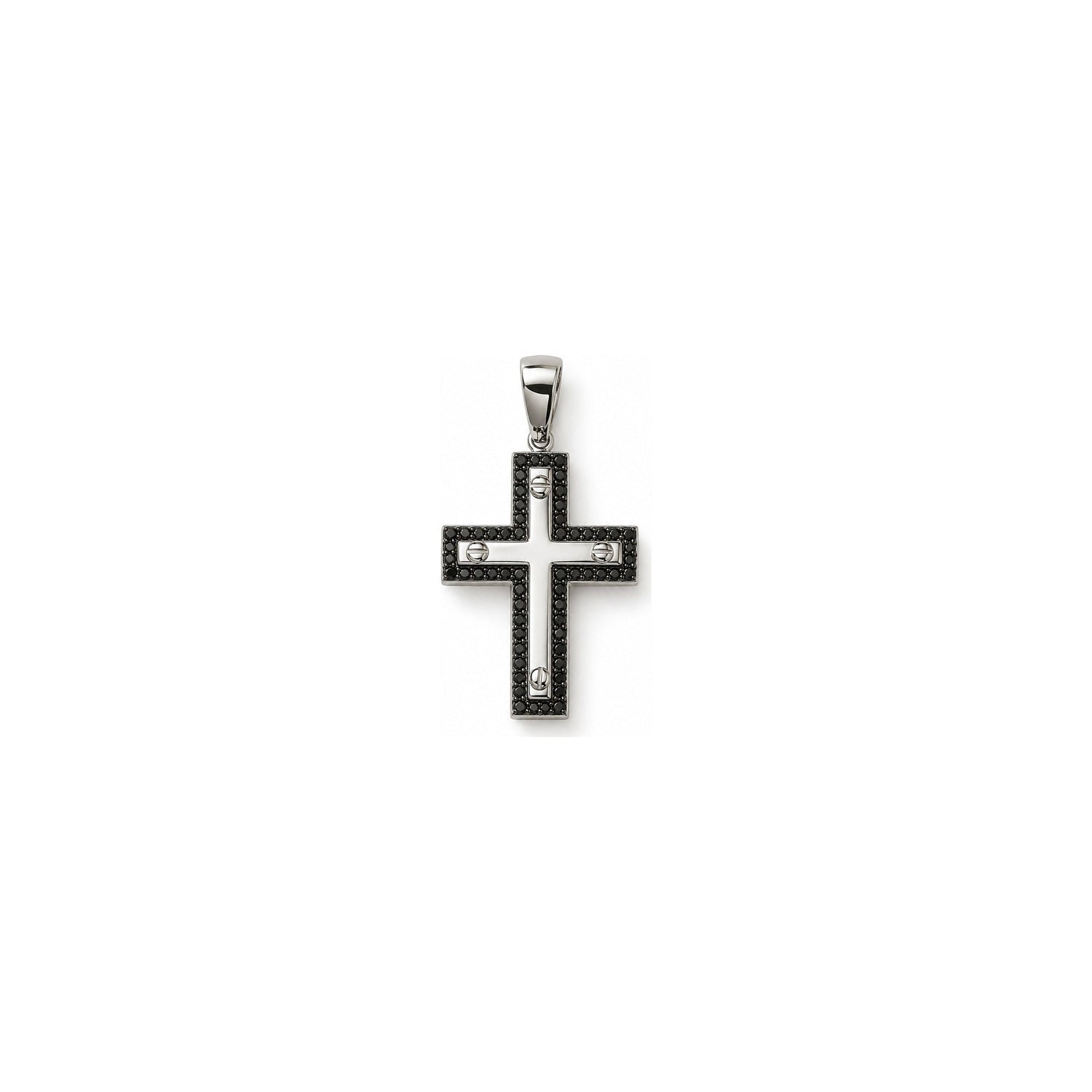 Ciondolo Oro Bianco Diamante Naturale 0.23ct