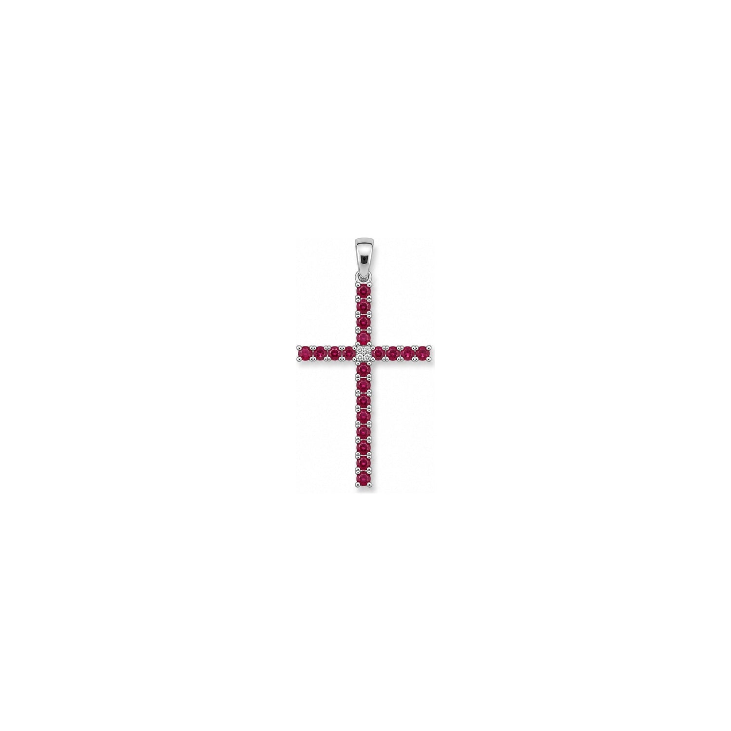 Ciondolo Oro Bianco Rubino Naturale 0.03ct