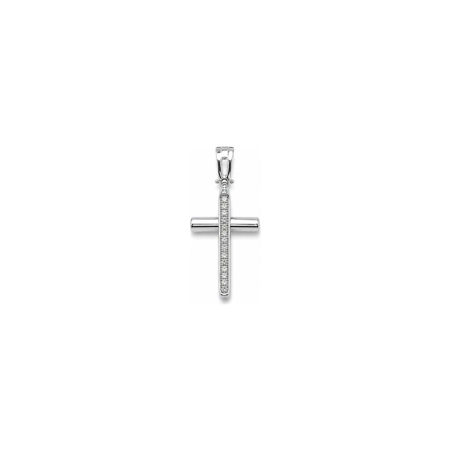 Ciondolo Oro Bianco Diamante Naturale 0.09ct