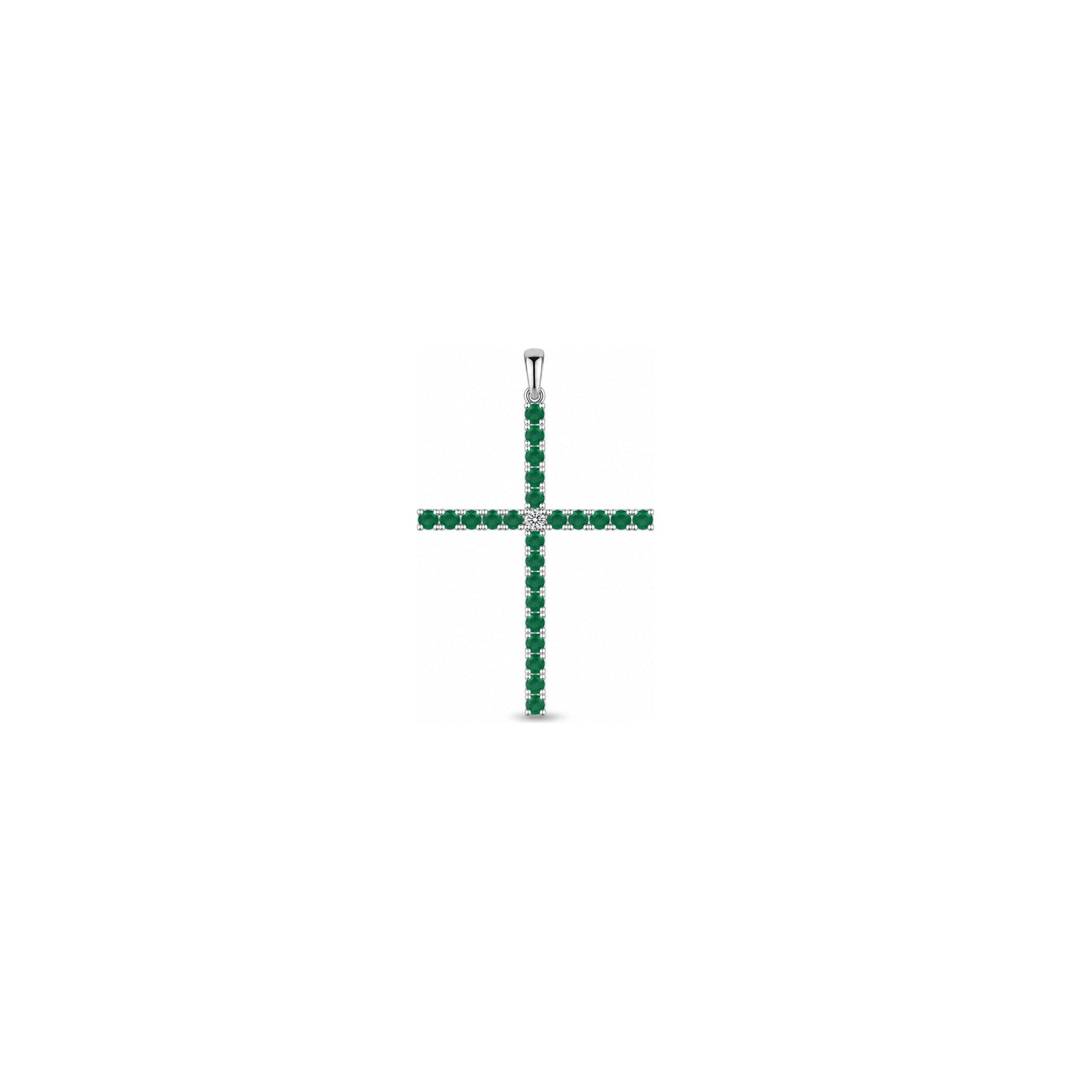 Ciondolo Oro Bianco Smeraldo Naturale 0.03ct