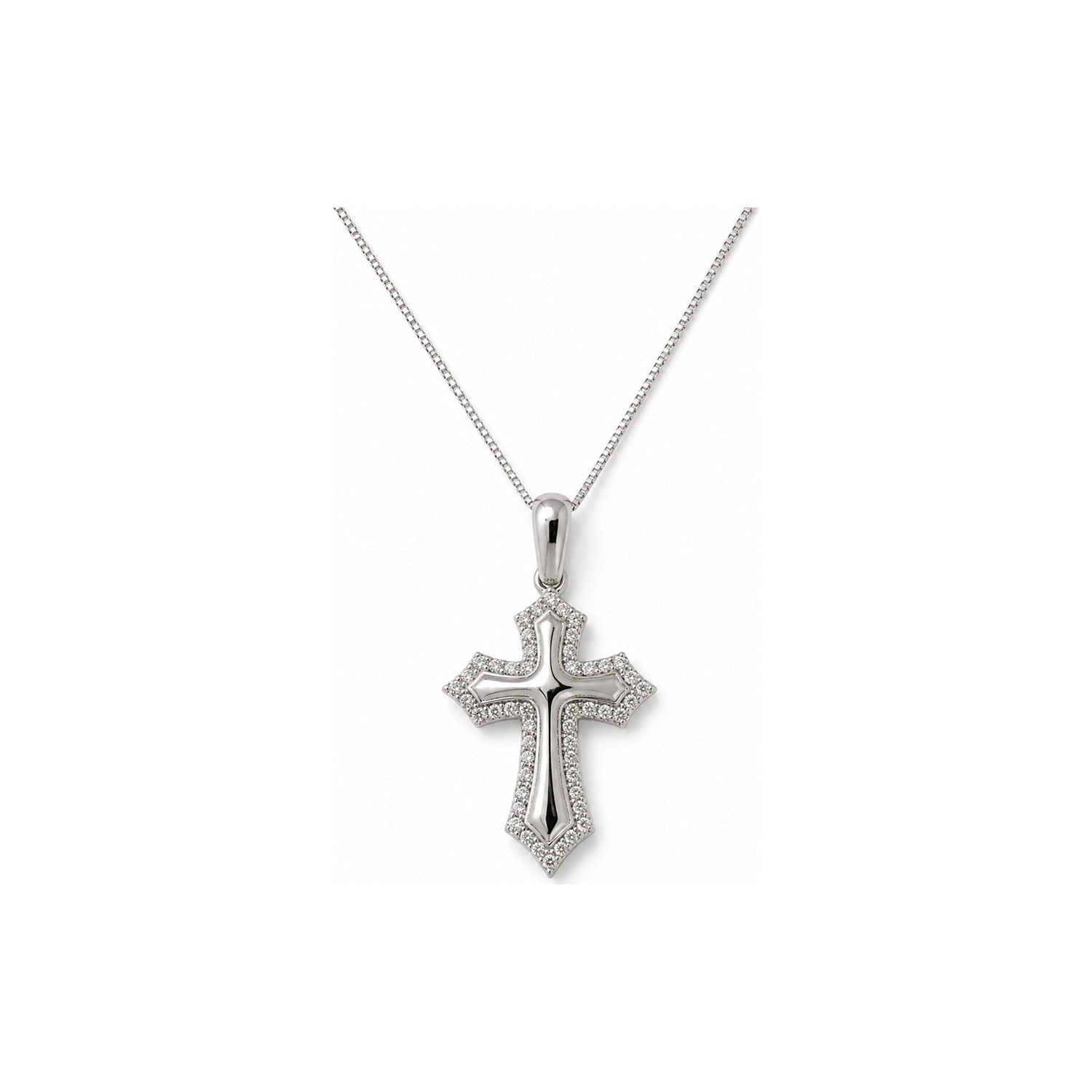 Collana Oro Bianco Diamante Naturale 0.30ct