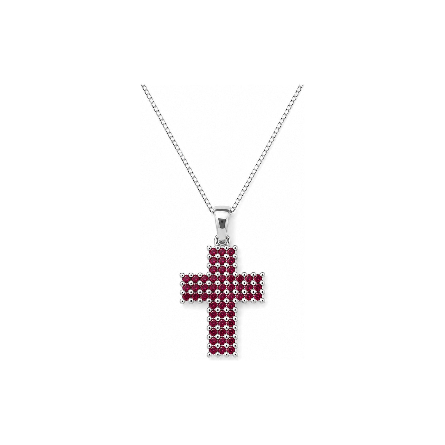 Collana Oro Bianco Rubino Naturale 0.46ct