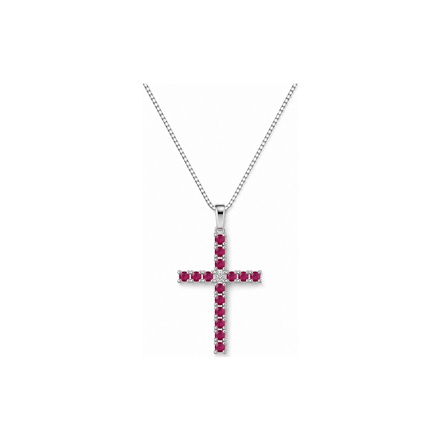 Collana Oro Bianco Rubino Naturale 0.0025ct